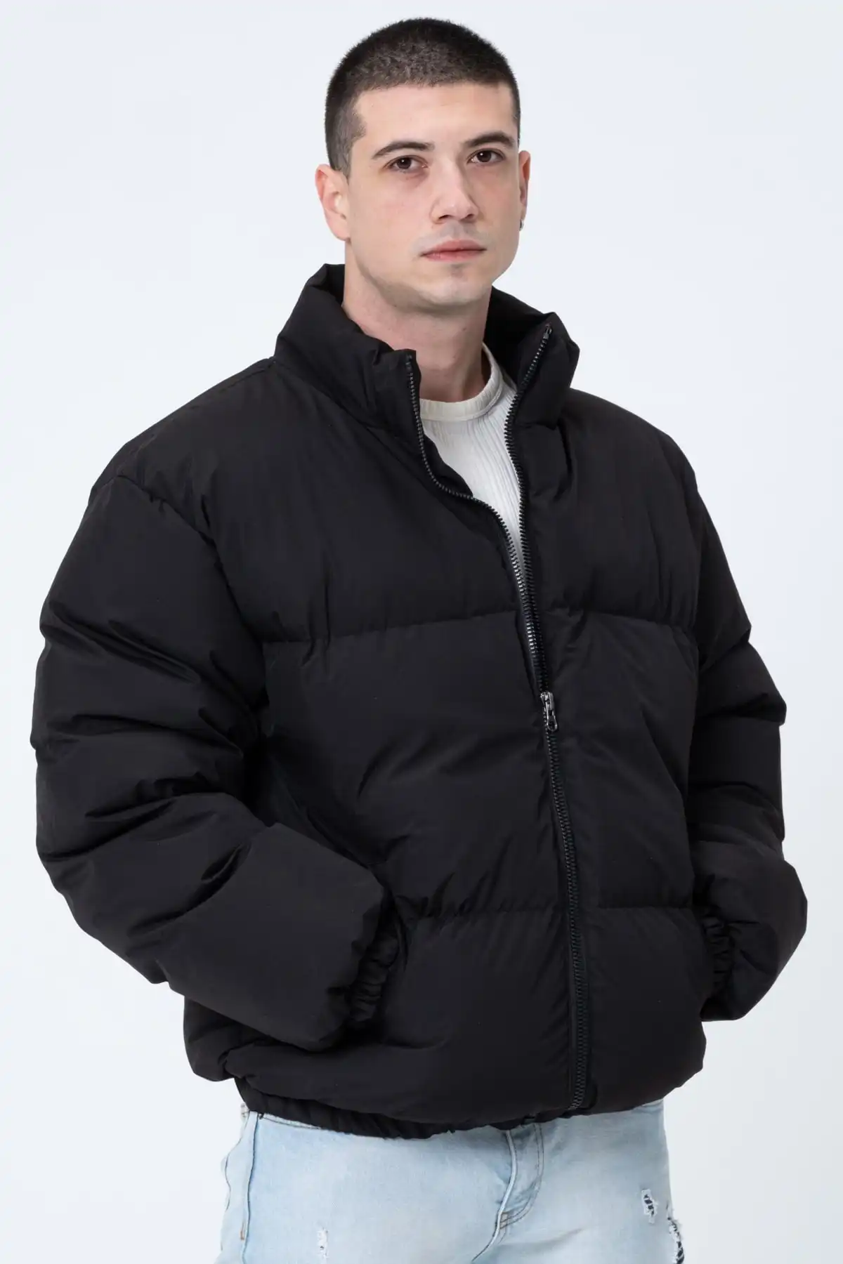 یونیسکس باران ضد باد بمب افکن بزرگ کت کت کت ضد آب برند   GAREN-GAREN به رنگ  مشکی