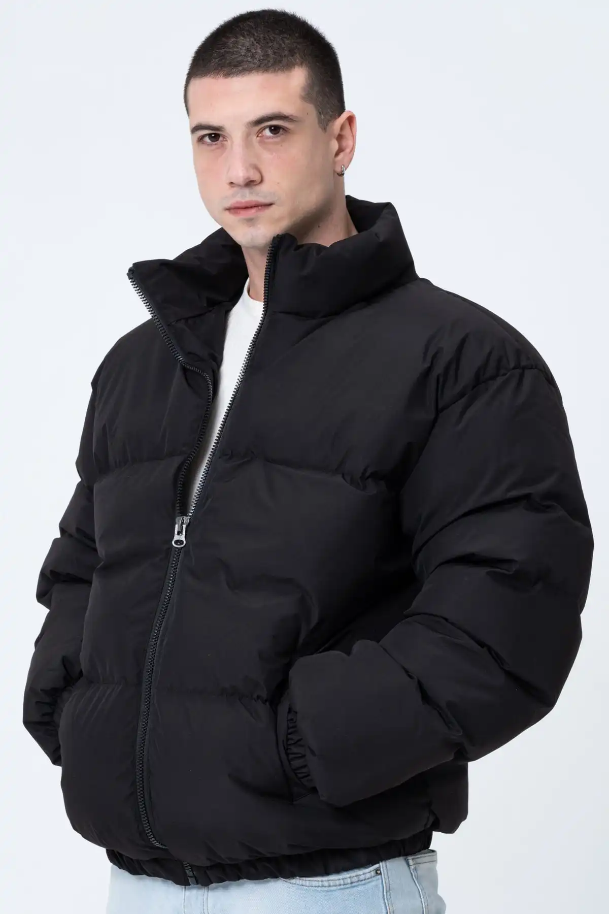 یونیسکس باران ضد باد بمب افکن بزرگ کت کت کت ضد آب برند   GAREN-GAREN به رنگ  مشکی