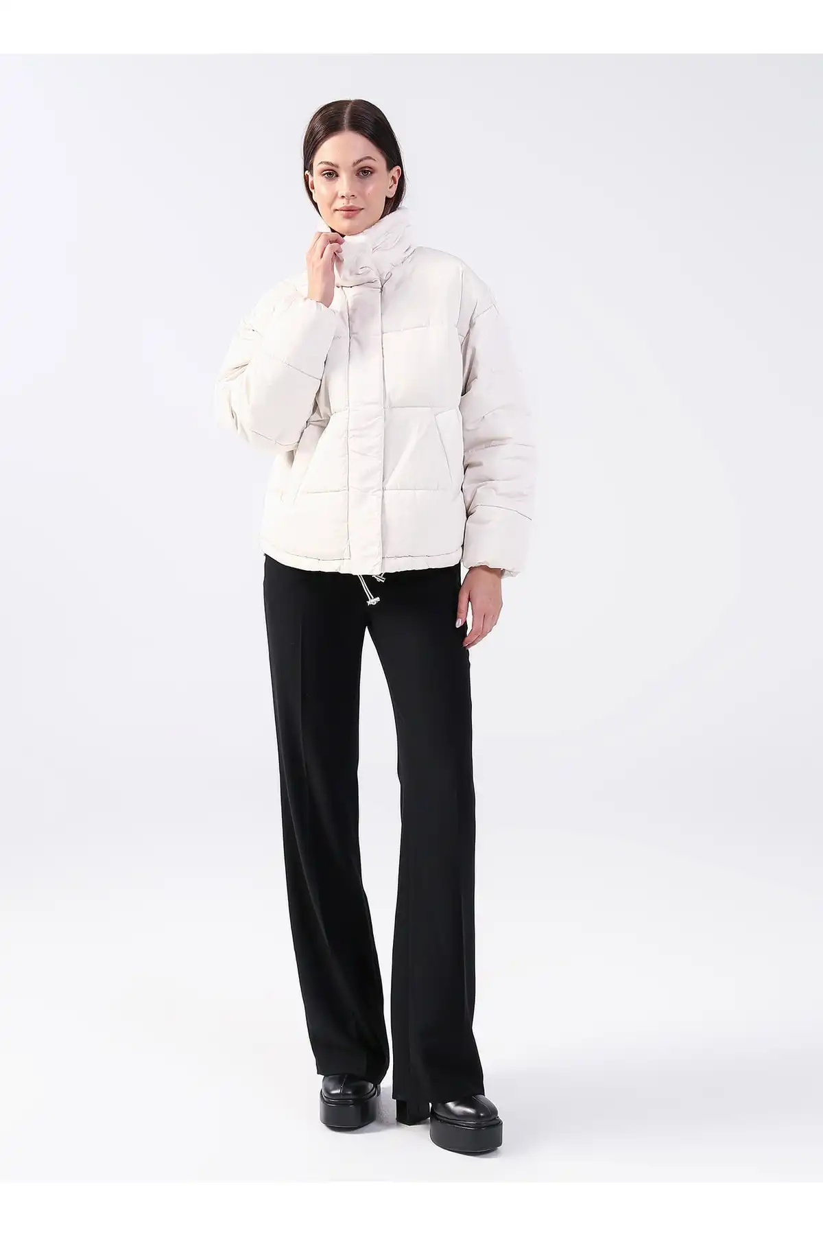 مانتو زنانه سفید تیره 3wak20095ew برند   Koton (کوتون) به رنگ  سفید