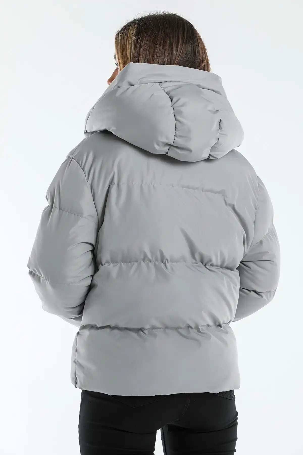 ژاکت پفی کلاهدار Ac-y50230lnw برند   Weyeze(وایزه) به رنگ  خاکستری