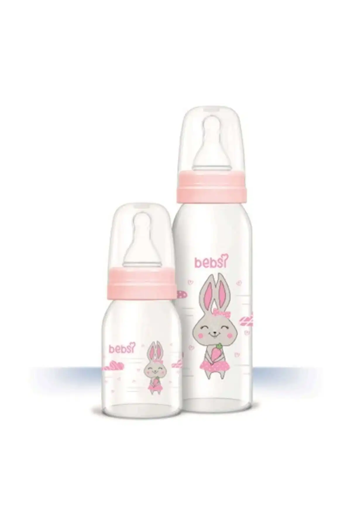 ست بطری شیشه ای ببسی صورتی 250 میلی لیتر + 125 میلی لیتر برند   Wee Baby(وی بیبی) به رنگ   در دسته پستانک