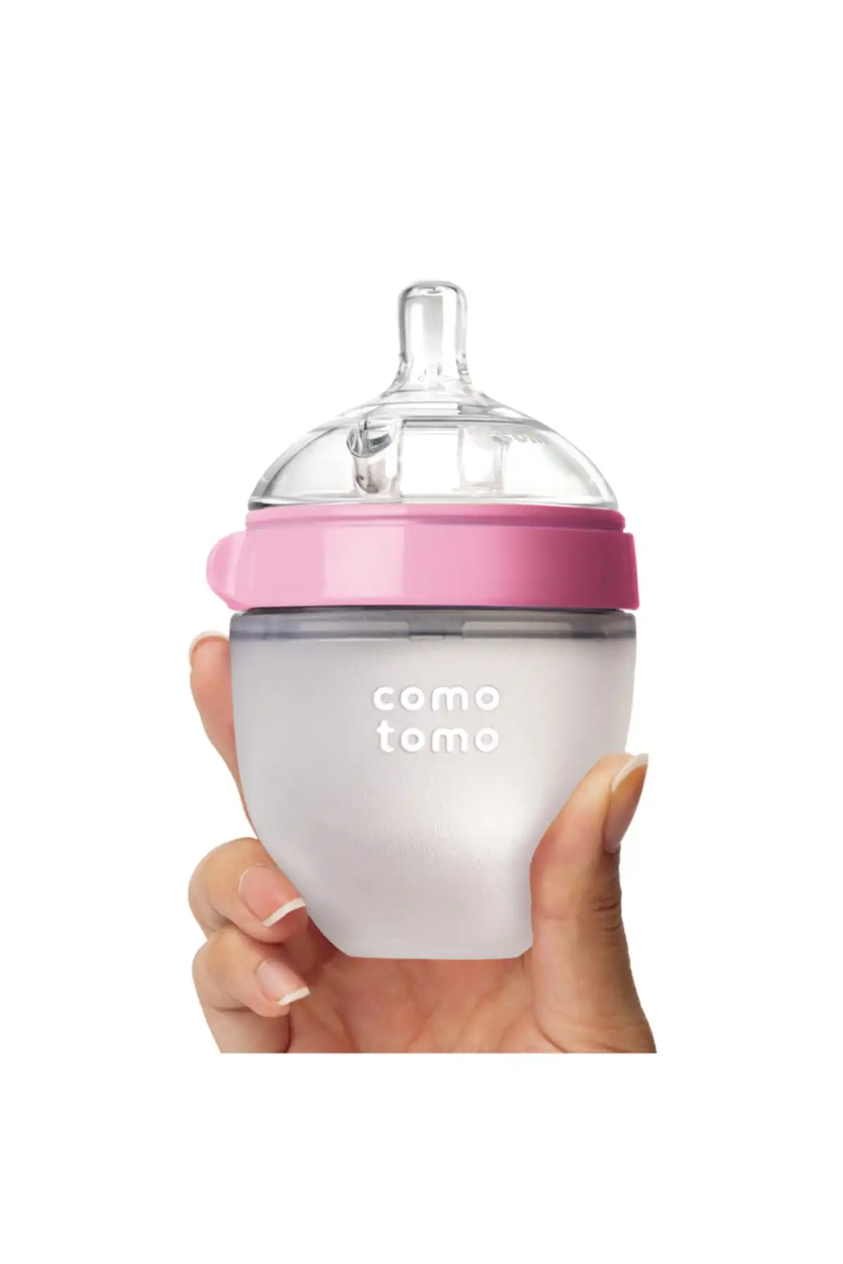 شیشه شیر سیلیکونی ضد کولیک 150 میلی لیتری صورتی - جریان آهسته (0-3 ماه) نوزاد برند   به رنگ   در دسته پستانک