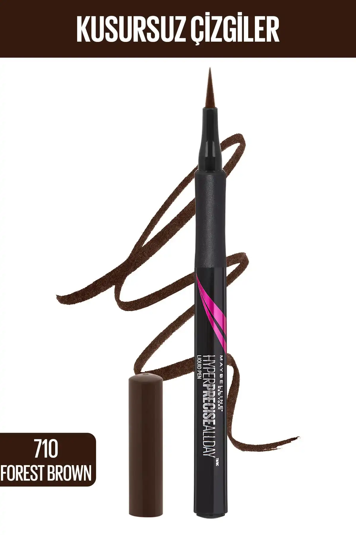خط چشم مایع قهوه ای - Hyper Precise All Day Liquid Eyeliner Brown 3600531047795 برند   Maybelline New York(میبلین نیویورک) به رنگ   قهوه ای