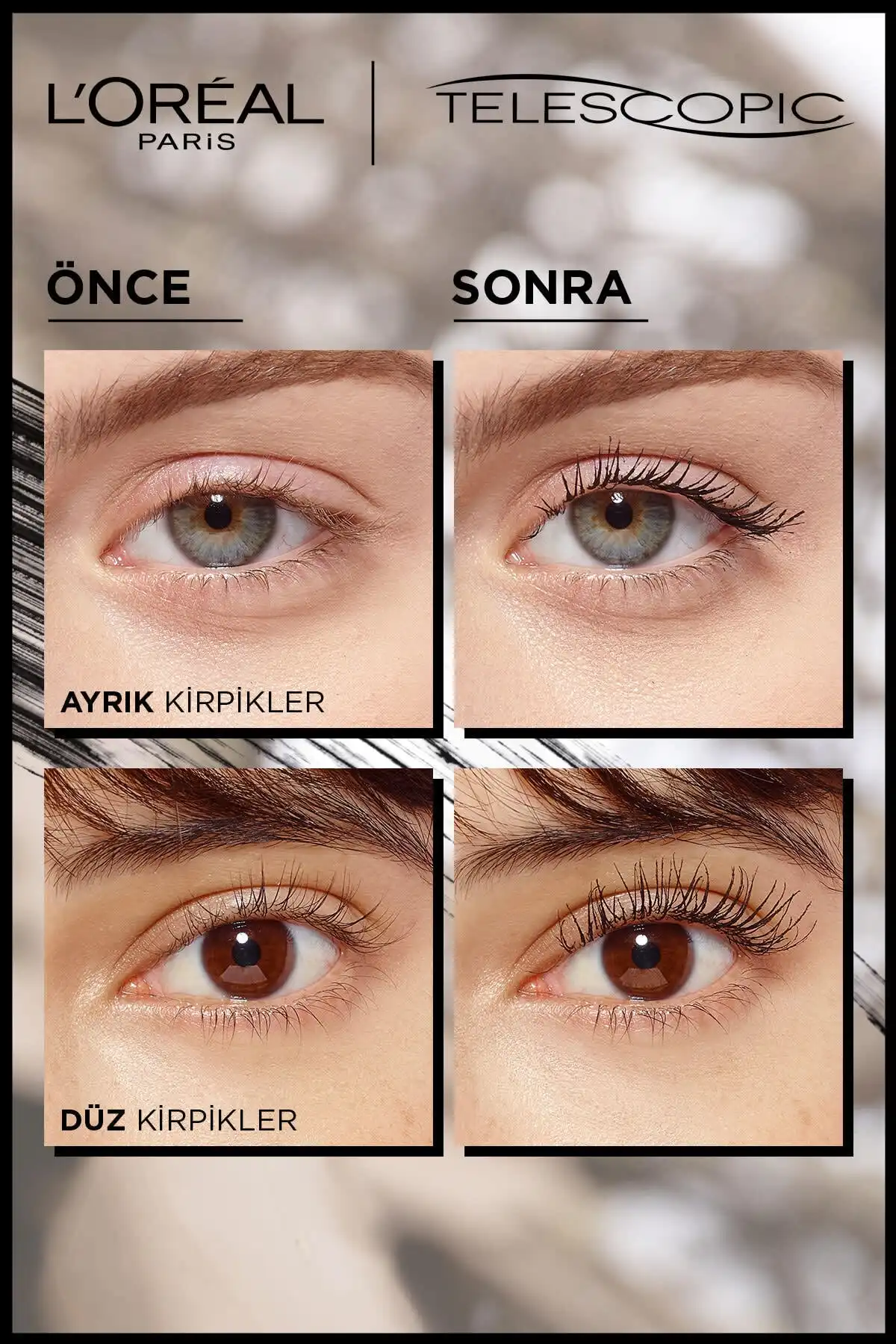 ریمل تلسکوپی Carbon Extra Black - مشکی برند   L'Oreal Paris(لورآل پاریس) به رنگ  سفید