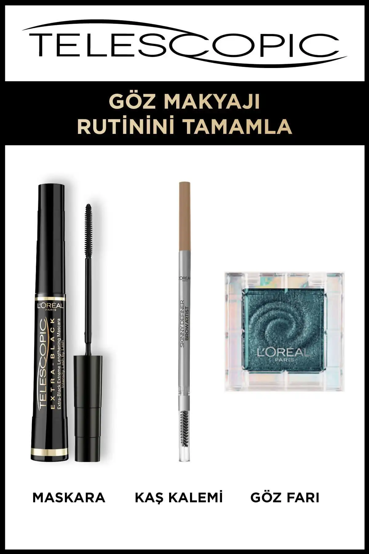 ریمل تلسکوپی Carbon Extra Black - مشکی برند   L'Oreal Paris(لورآل پاریس) به رنگ  سفید