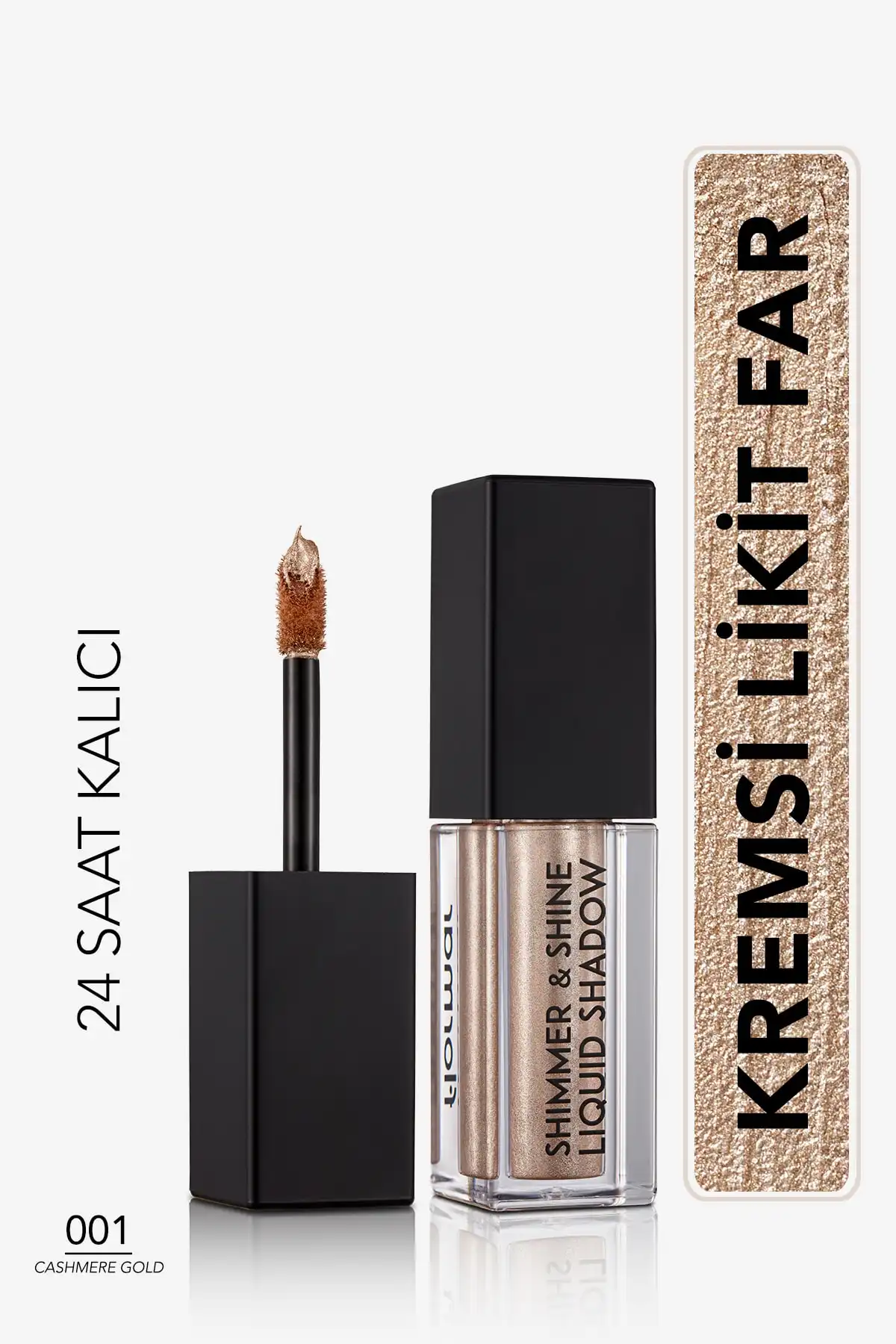 سایه چشم مایع فلزی (طلایی) - Shimmer & Shane Liquid Shadow - 001 Cashmere Gold - 8682536002592 برند   Flormar(فلورمار) به رنگ  طلا