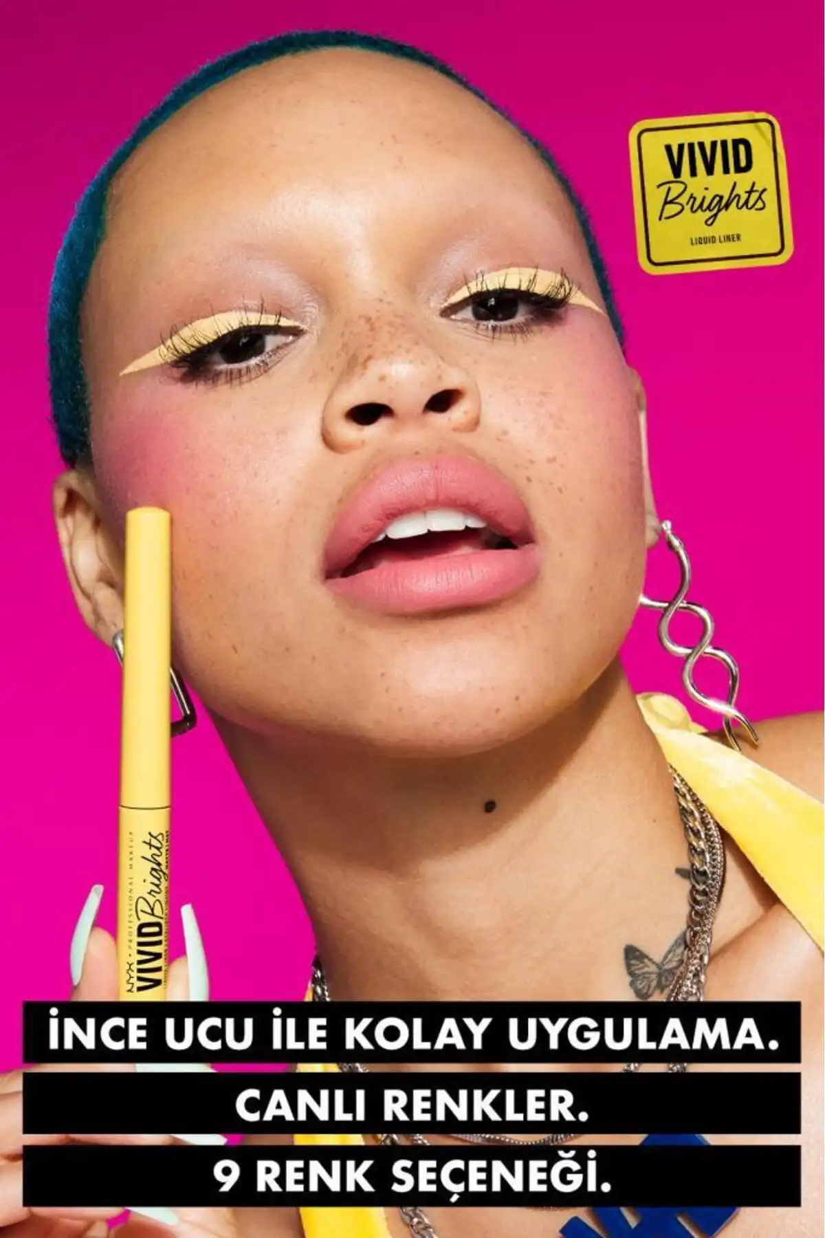 خط چشم مایع Vivid Brights - Ghosted Green برند   NYX Professional Makeup(آرایش حرفه ای NYX) به رنگ  سبز