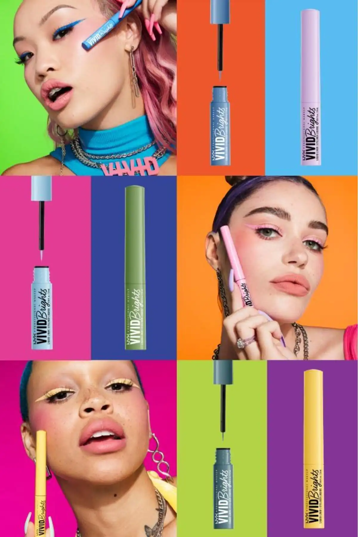 خط چشم مایع Vivid Brights - Ghosted Green برند   NYX Professional Makeup(آرایش حرفه ای NYX) به رنگ  سبز