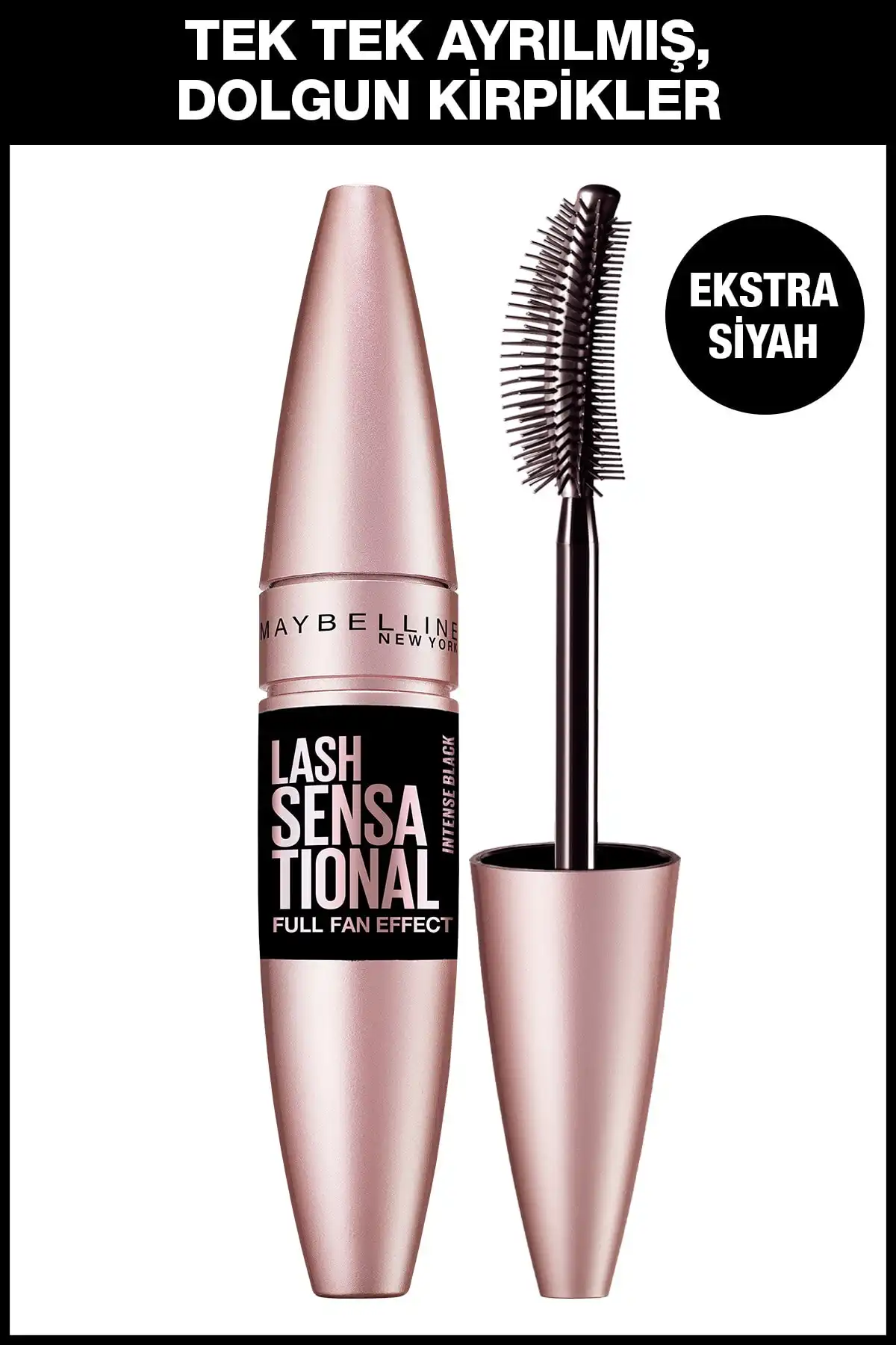 ریمل مشکی شدید لش Sensational با جلوه فن - مشکی فوق العاده برند   Maybelline New York(میبلین نیویورک) به رنگ  مشکی