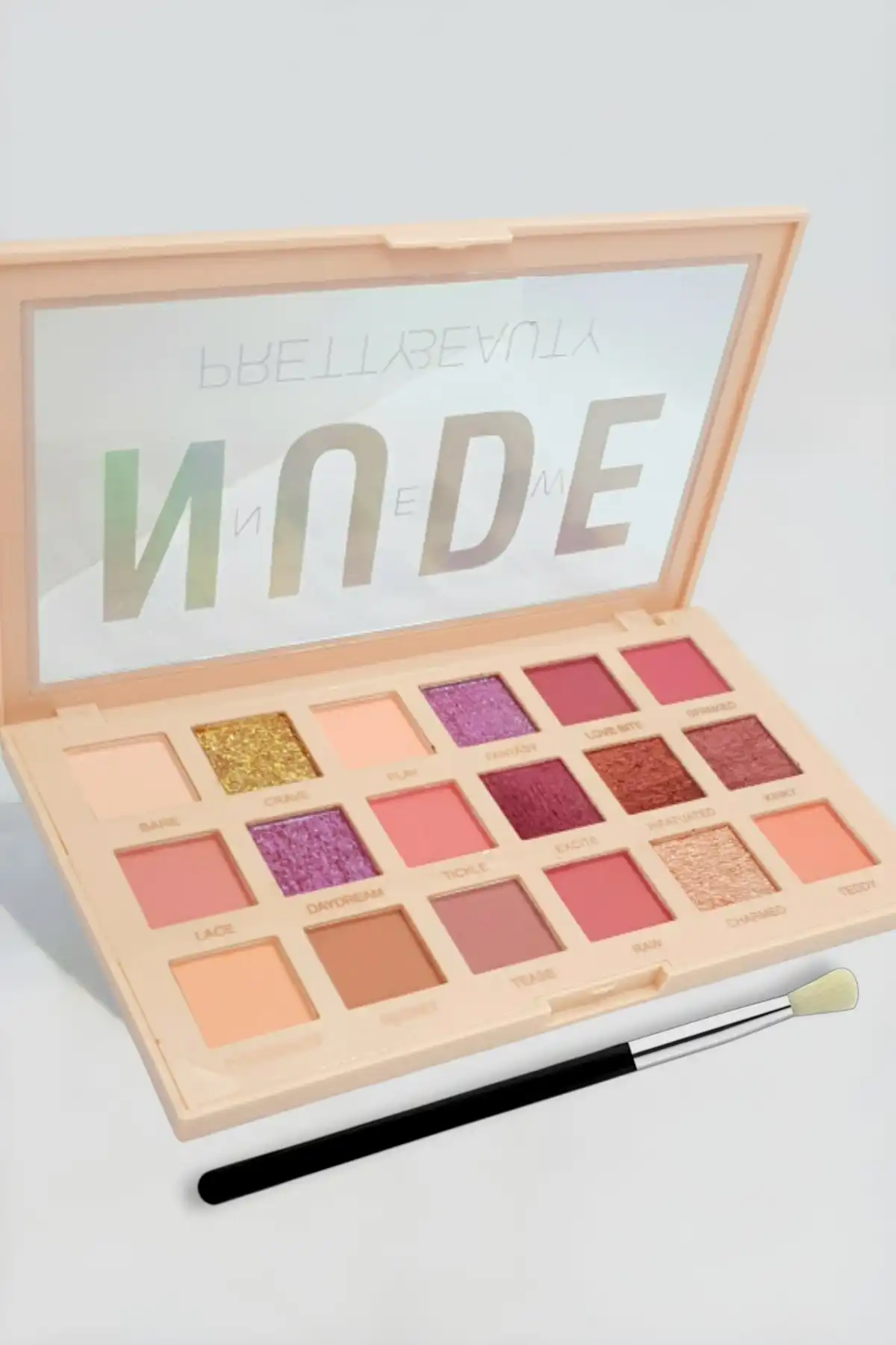 پالت سایه چشم برهنه 18 عدد - با برس سایه چشم و هدیه خط چشم برند   به رنگ  خیلی ا