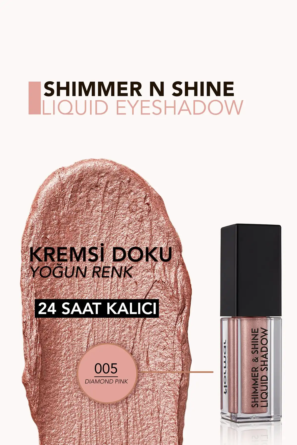سایه چشم مایع فلزی (صورتی) - Shimmer & Shane Liquid Shadow - 005 Diamond Pink - 8682536003131 برند   Flormar(فلورمار) به رنگ   صورتی
