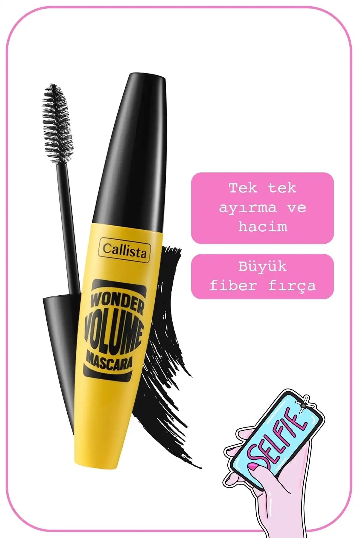 ریمل حجم دهنده Wonder Volume Mascara Mascara with volume and curling effect black برند   Callista(کالیستا) به رنگ  