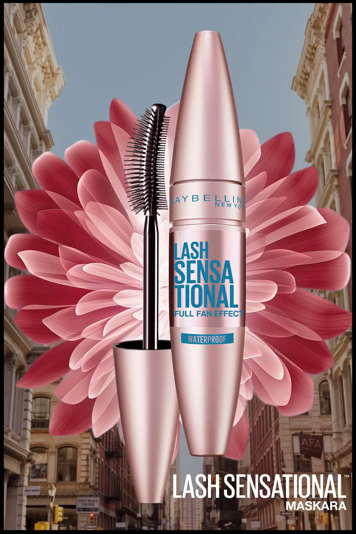ریمل ضد آب مشکی Lash Sensational با جلوه فن برند   Maybelline New York(میبلین نیویورک) به رنگ  مشکی