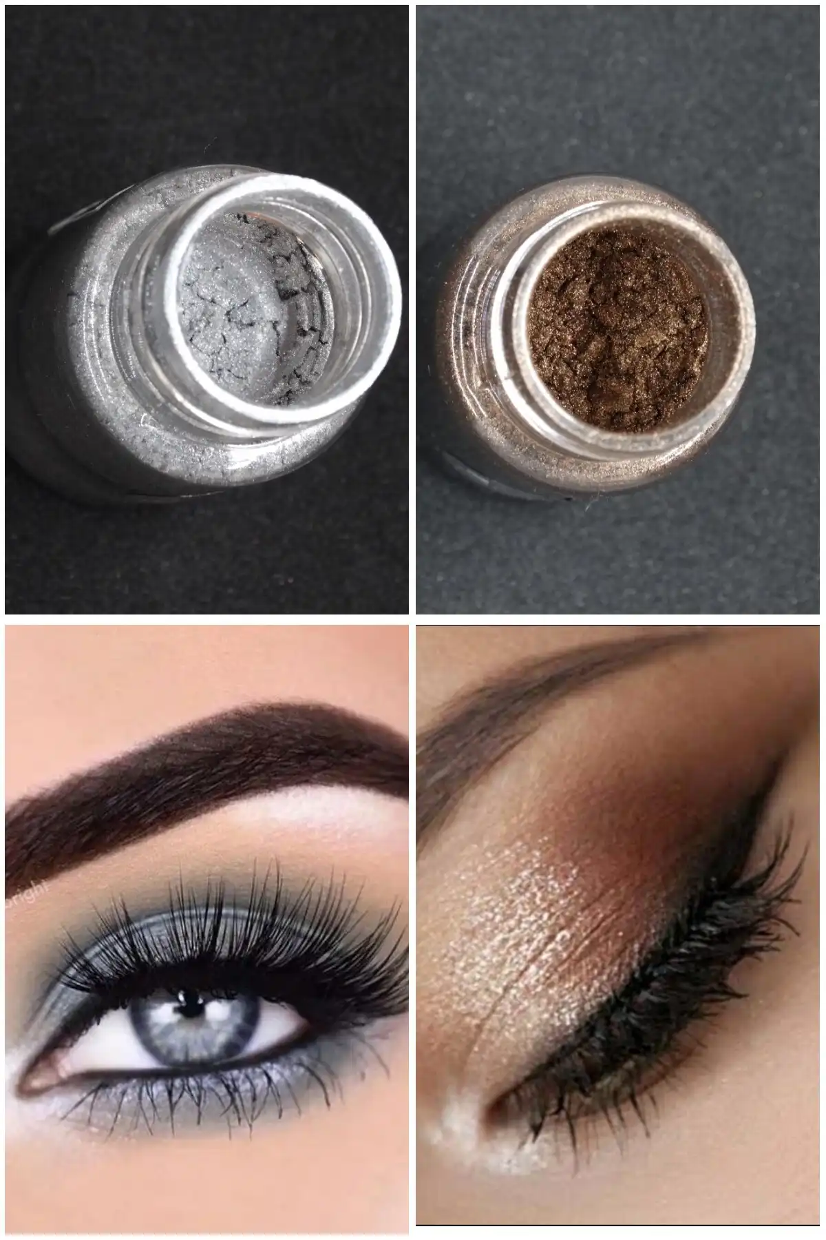 ست پیگمنت سایه چشم- قهوه ای- خاکستری نقره ای / با هدیه برس سایه چشم برند   wonderway(راه شگفت انگیز) به رنگ   قهوه ای