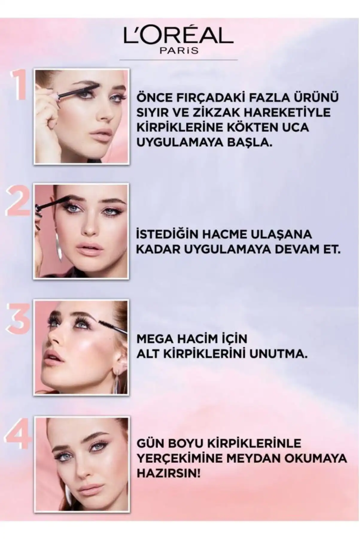 ریمل مشکی حجم دهنده مگا Air Volume & ست آرایش پالت سایه چشم Eye Go Wild برند   L'Oreal Paris(لورآل پاریس) به رنگ  