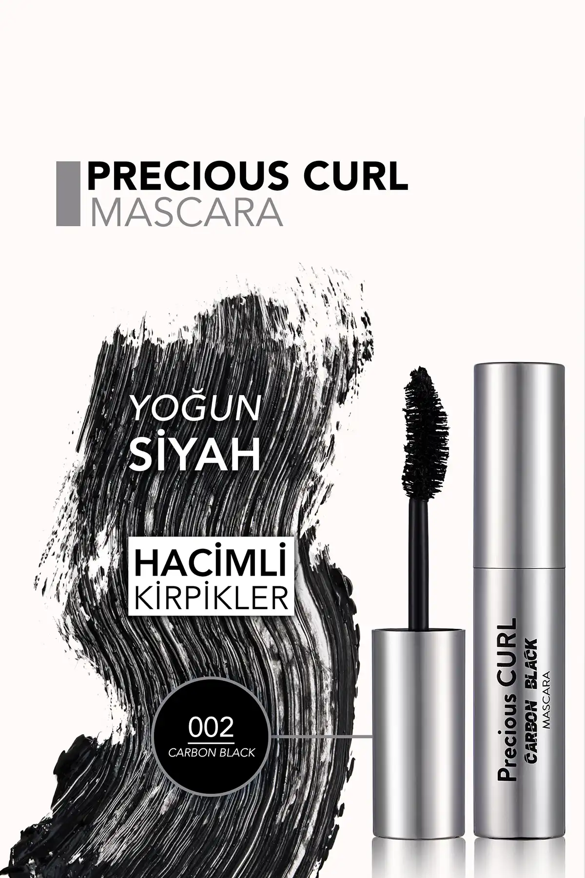 ریمل حجم دهنده و کرل-ریمل کرل گرانبها-001carbon Black-8690604542369 برند   Flormar(فلورمار) به رنگ  مشکی