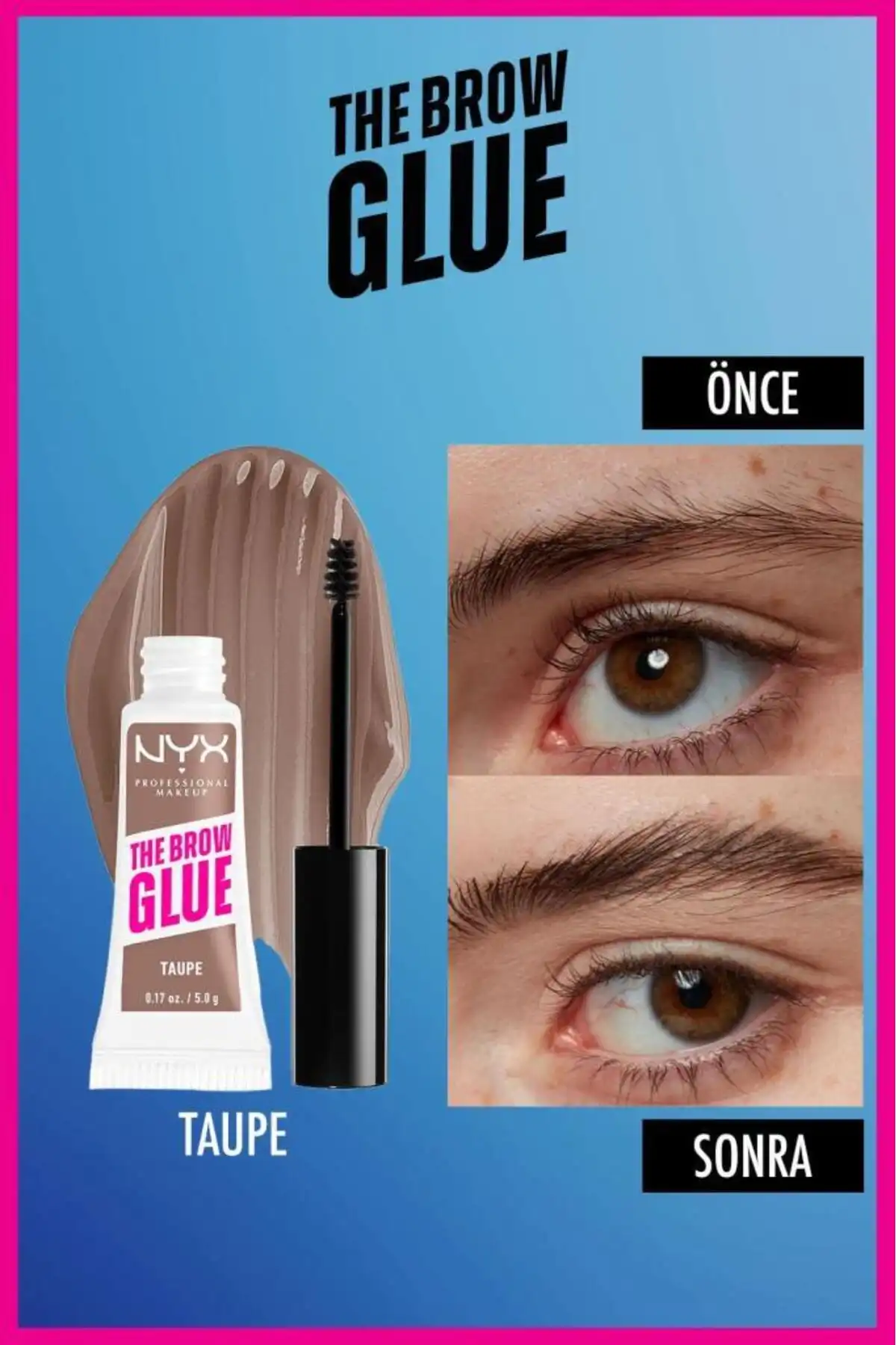 ریمل فیکس کننده ابرو The Brow Glue Instant Brow Styler - Taupe برند   NYX Professional Makeup(آرایش حرفه ای NYX) به رنگ   قهوه ای
