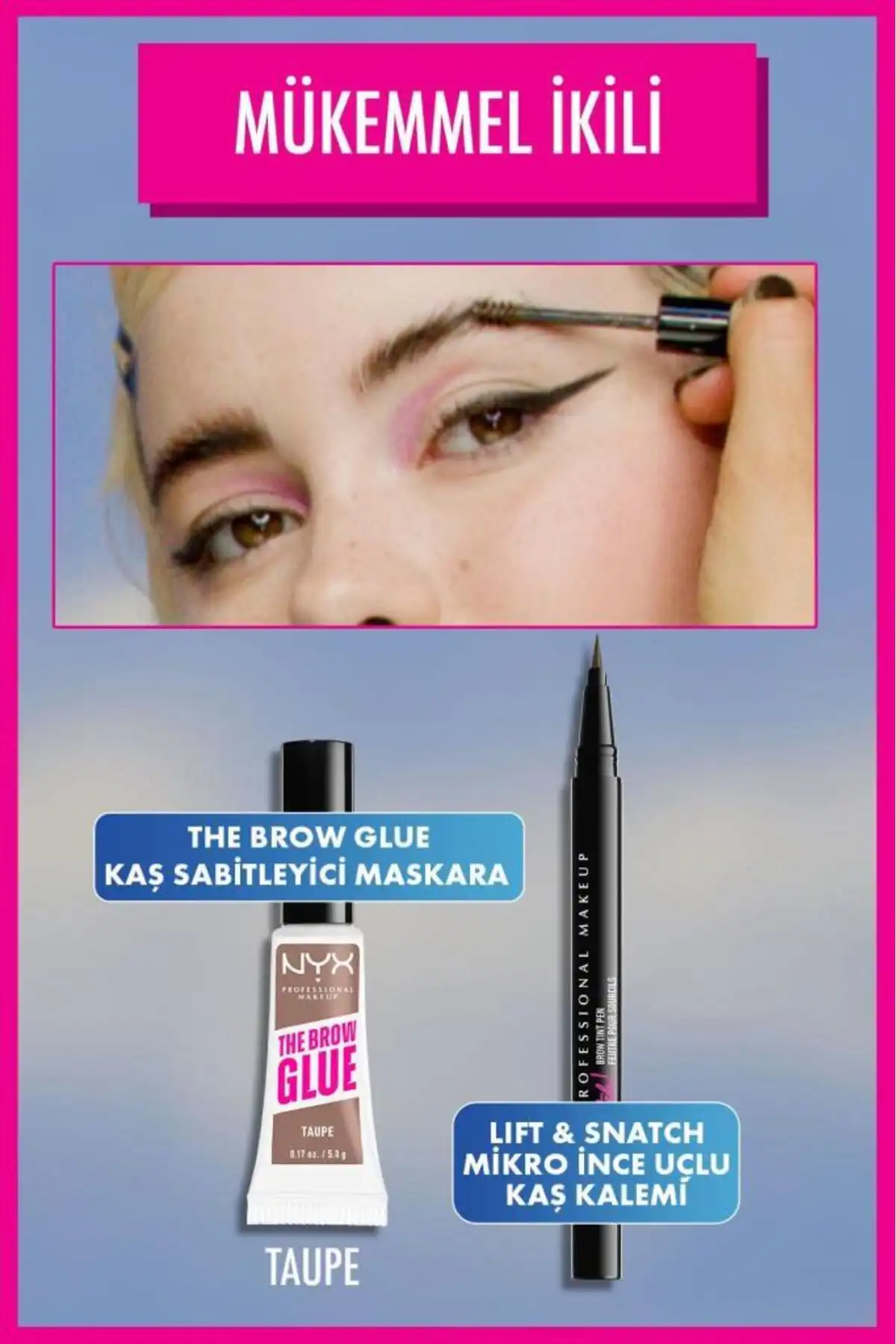 ریمل فیکس کننده ابرو The Brow Glue Instant Brow Styler - Taupe برند   NYX Professional Makeup(آرایش حرفه ای NYX) به رنگ   قهوه ای