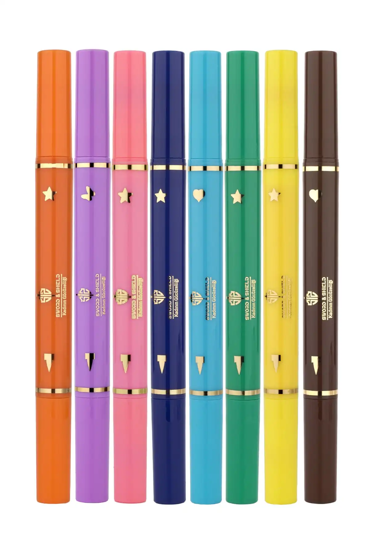 ست خط چشم قلم نئون دو رو 8 رنگ S&s برند   Sword &amp; Shield(شمشیر & سپر) به رنگ  خیلی ا