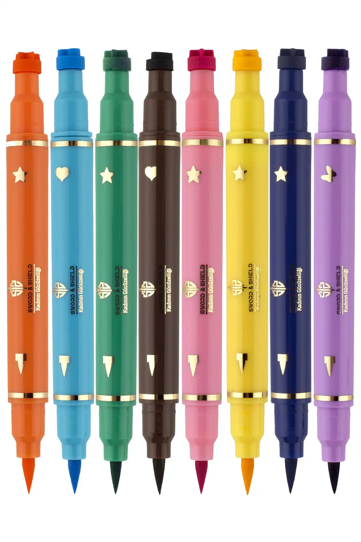 ست خط چشم قلم نئون دو رو 8 رنگ S&s برند   Sword &amp; Shield(شمشیر & سپر) به رنگ  خیلی ا