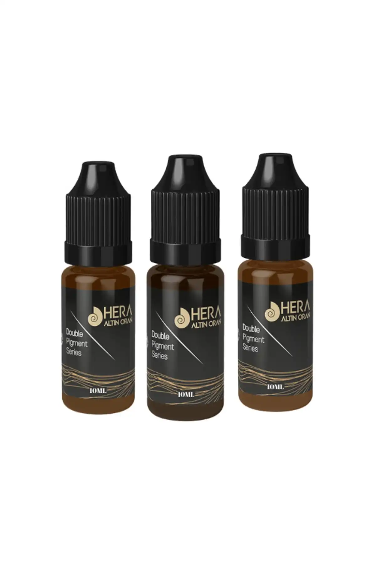 آرایش دائمی و رنگ میکروبلیدینگ 3 عددی 10 میلی لیتری (قهوه ترکی - لاته - کاپوچینو) برند   Hera Altın Oran(نسبت طلایی هرا) به رنگ  