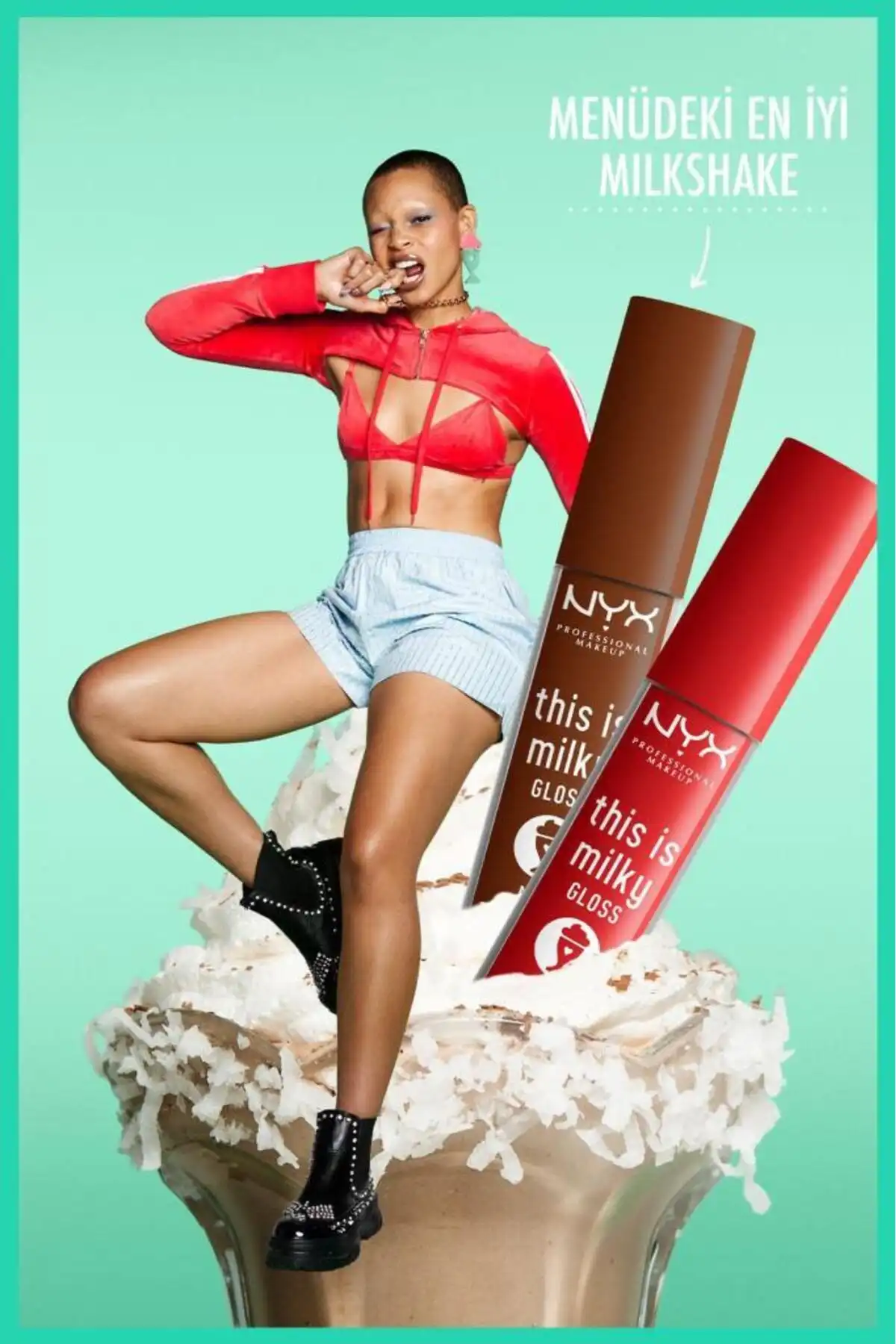 این براق لب شیری است - شیک شوکو لاته برند   NYX Professional Makeup(آرایش حرفه ای NYX) به رنگ   قهوه ای