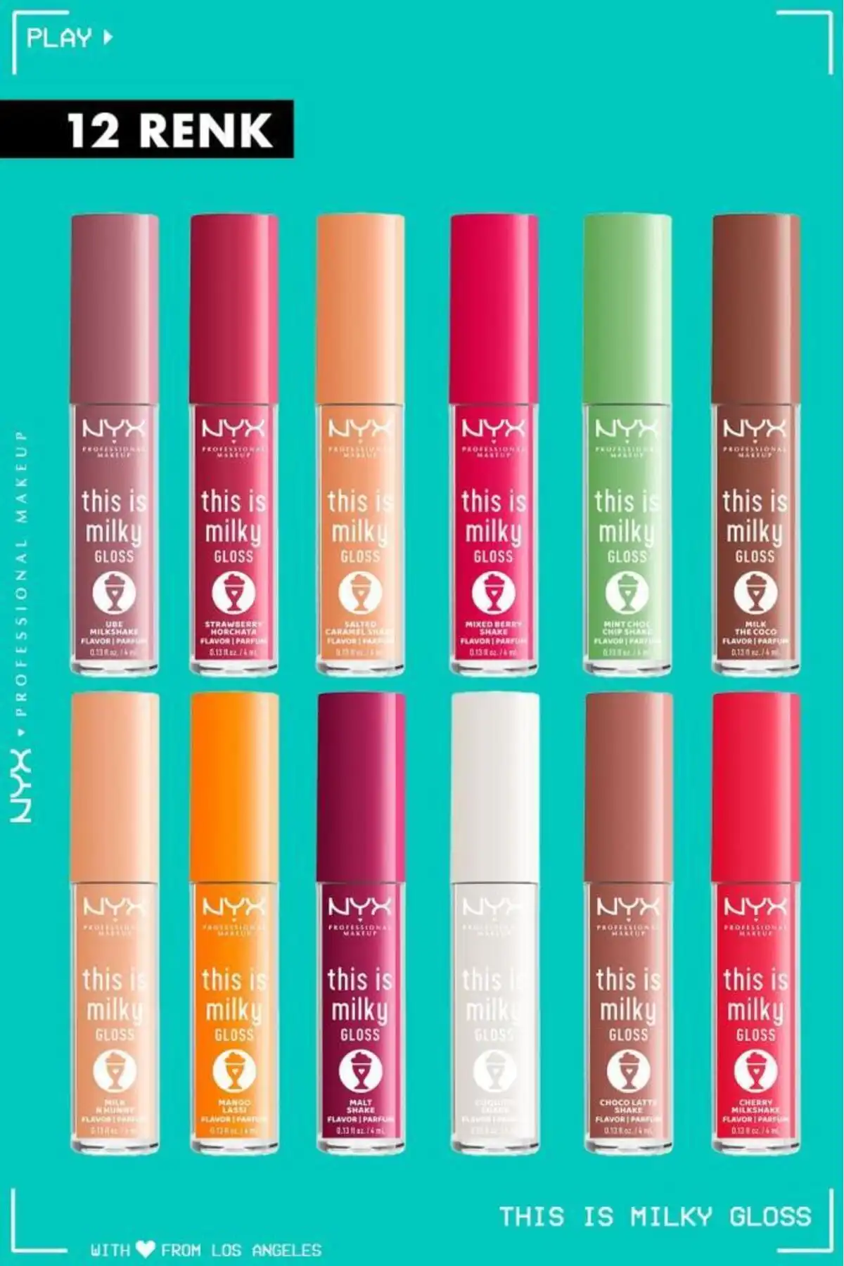 این براق لب شیری است - شیک شوکو لاته برند   NYX Professional Makeup(آرایش حرفه ای NYX) به رنگ   قهوه ای