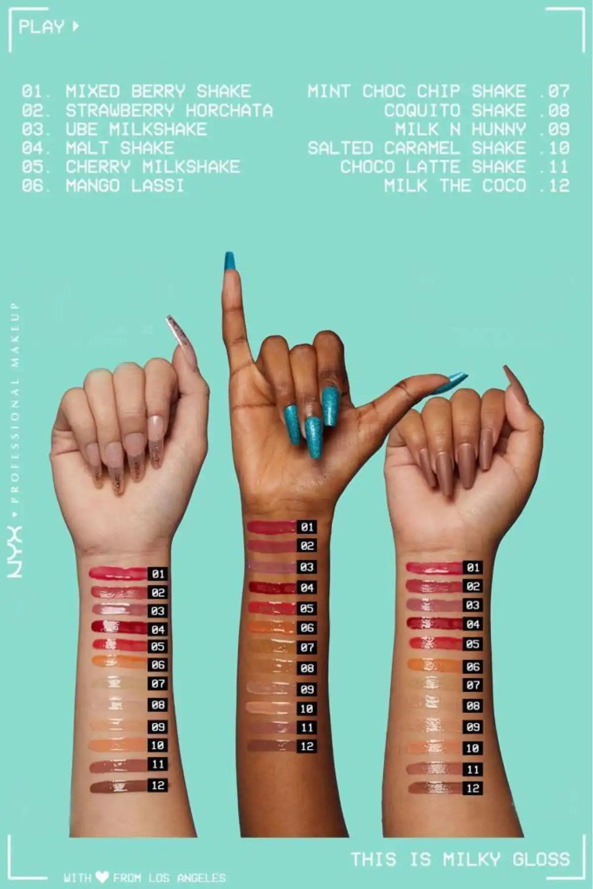 این براق لب شیری است - شیک شوکو لاته برند   NYX Professional Makeup(آرایش حرفه ای NYX) به رنگ   قهوه ای