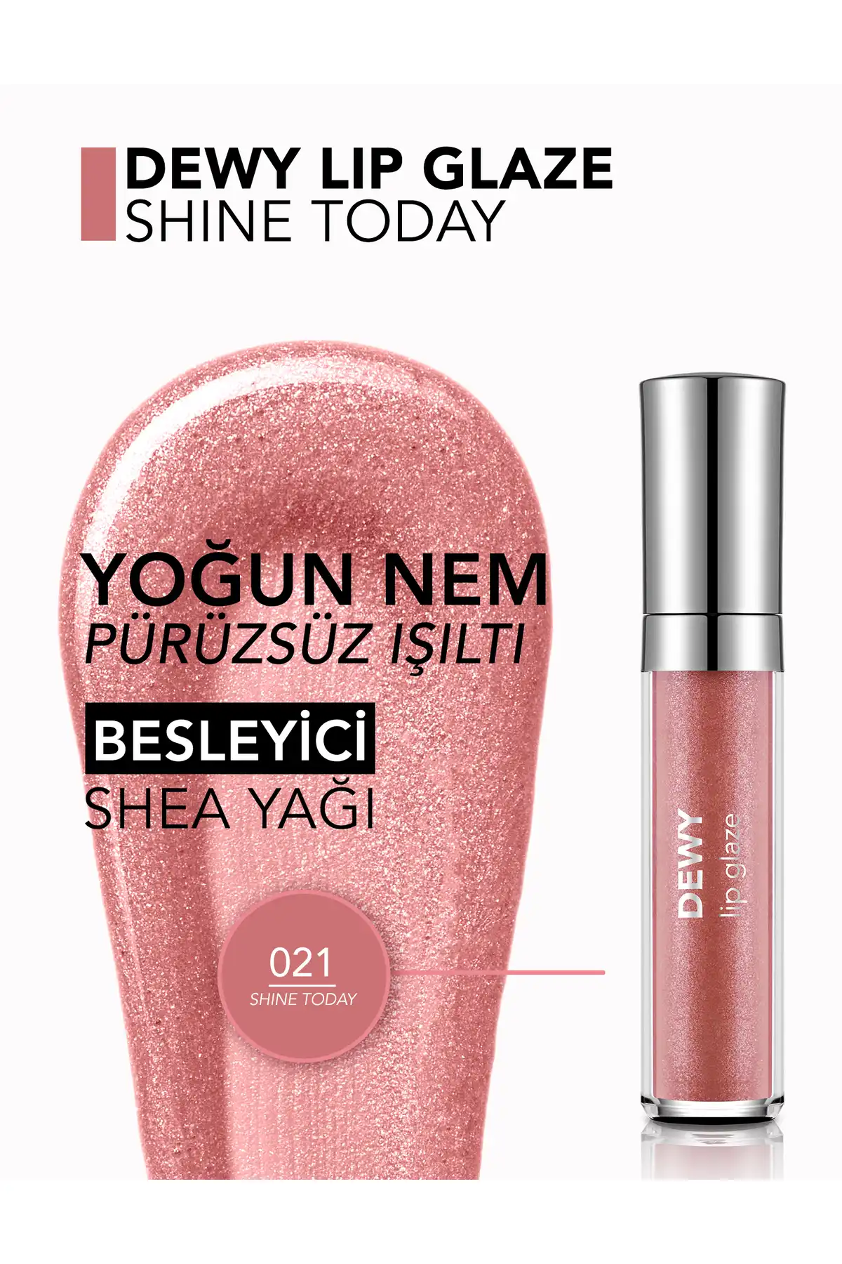 براق کننده لب مغذی - لعاب لب دونی - 021 شاین امروز!-8682536069380 برند   Flormar(فلورمار) به رنگ   صورتی