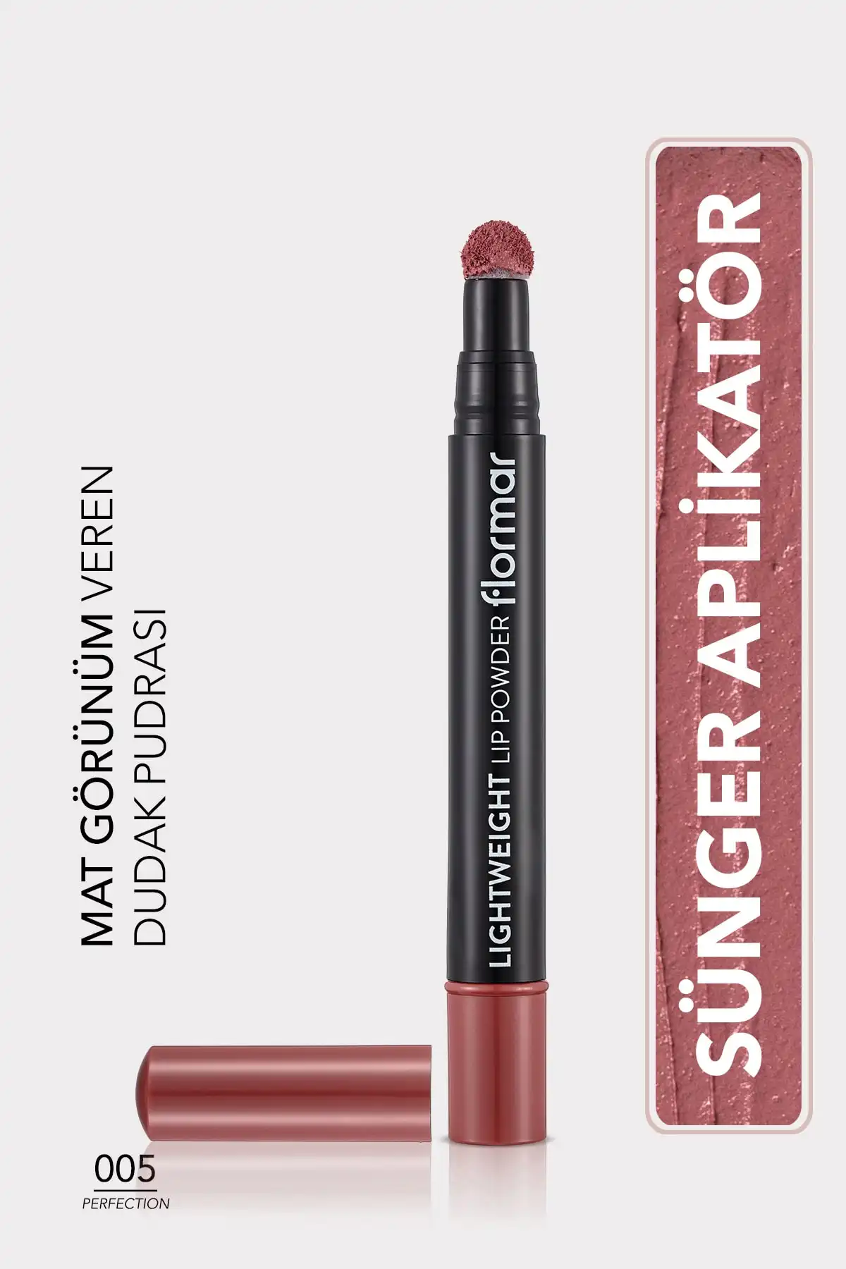 پودر لب مات سبک (صورتی) - پودر لب سبک - 005 پرفکشن - 8682536007474 برند   Flormar(فلورمار) به رنگ   صورتی در دسته حالت دهنده مو