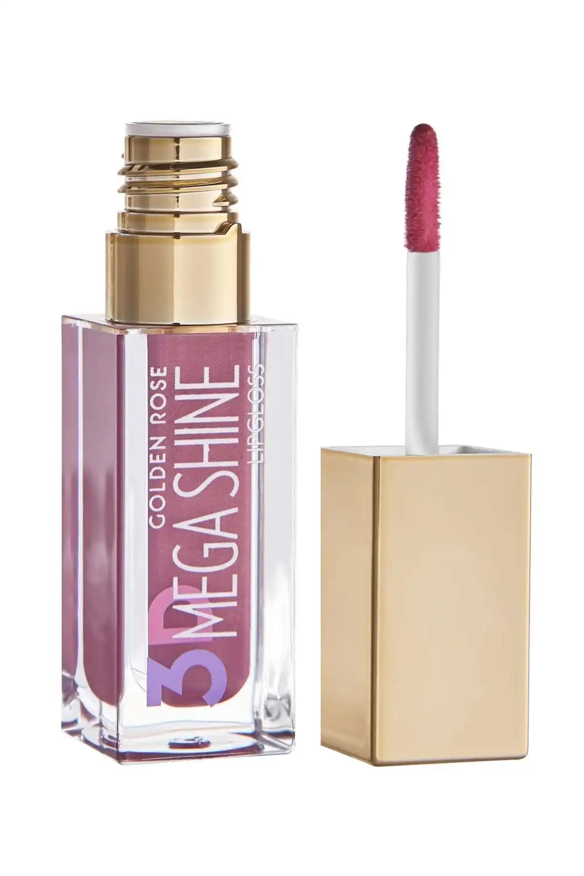 3d Mega Shine Lipgloss No: 118 Shimmer - Pearlescent Lip Gloss برند   Golden Rose(رز طلایی) به رنگ   صورتی در دسته حالت دهنده مو
