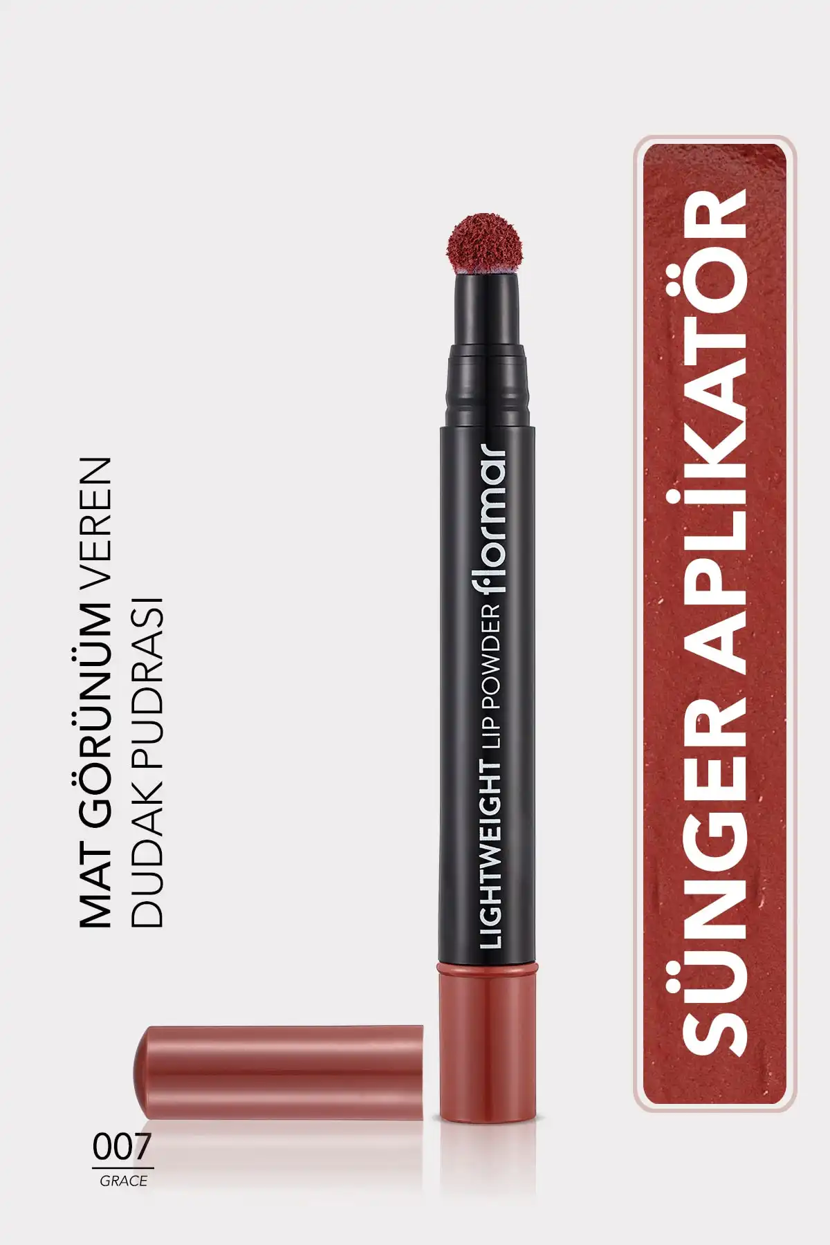 پودر لب مات سبک (هلو) - پودر لب سبک - 007 گریس - 8682536007498 برند   Flormar(فلورمار) به رنگ  نارنجی در دسته حالت دهنده مو