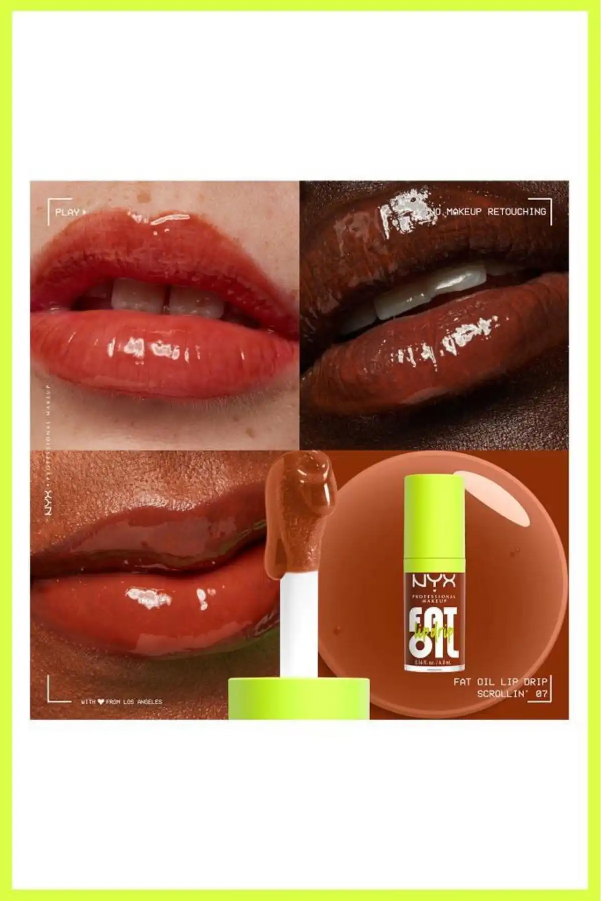 روغن لب چربی دریپ روغن لب شاین - اسکرول برند   NYX Professional Makeup(آرایش حرفه ای NYX) به رنگ   قهوه ای در دسته حالت دهنده مو