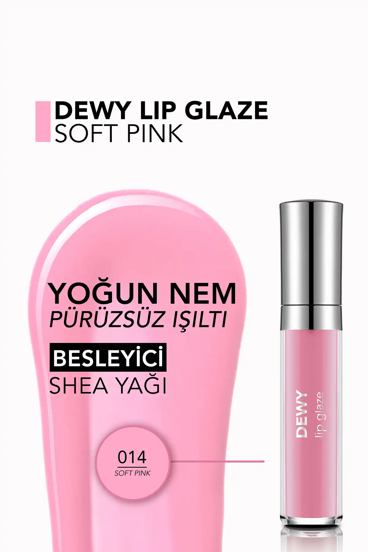 براق لب مغذی - لعاب لب دونی - 014 صورتی ملایم-8682536068277 برند   Flormar(فلورمار) به رنگ   صورتی در دسته حالت دهنده مو