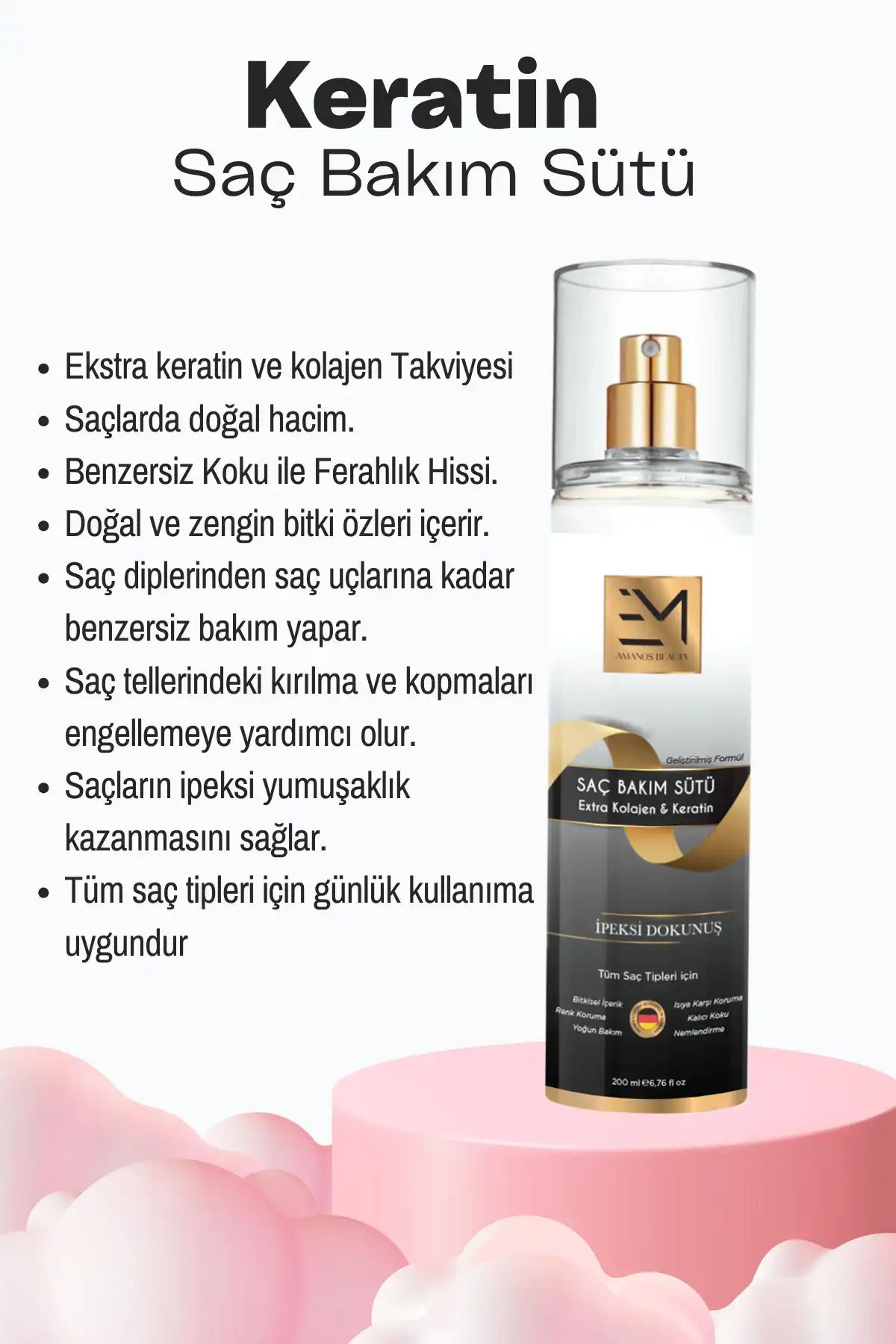 شیر مراقبت از مو یونیسکس - مراقبت از کراتینه و کلاژن طبیعی - مناسب برای خانم ها و آقایان برند   به رنگ   در دسته حالت دهنده مو