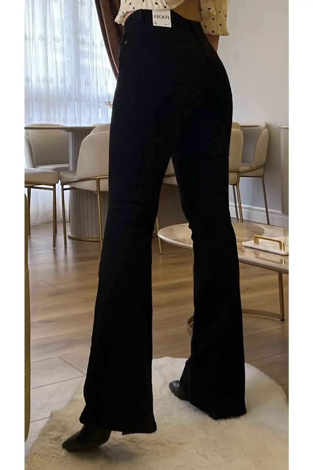 شلوار گشاد مشکی لاکرا شلوار جین گاه به گاه برند   LİMABEL ( LIMABEL )  به رنگ  مشکی