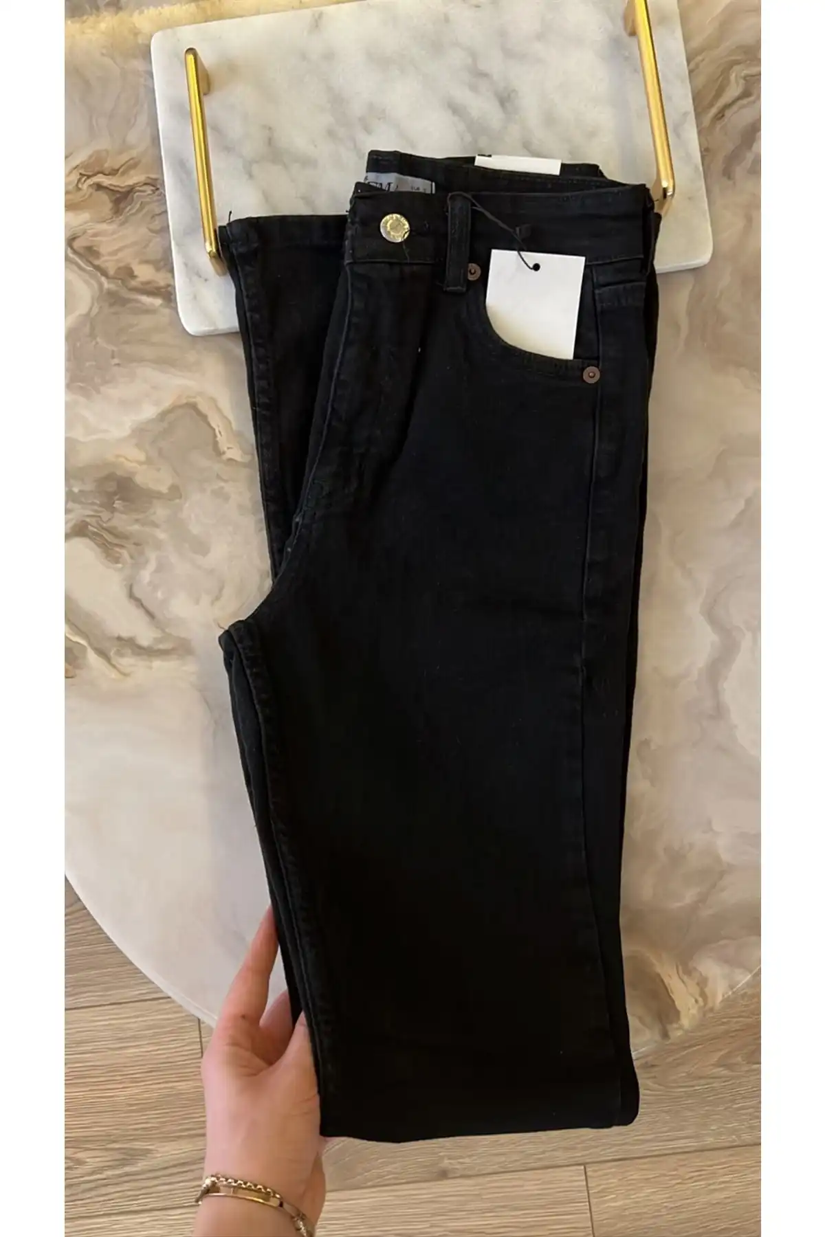 شلوار گشاد مشکی لاکرا شلوار جین گاه به گاه برند   LİMABEL ( LIMABEL )  به رنگ  مشکی