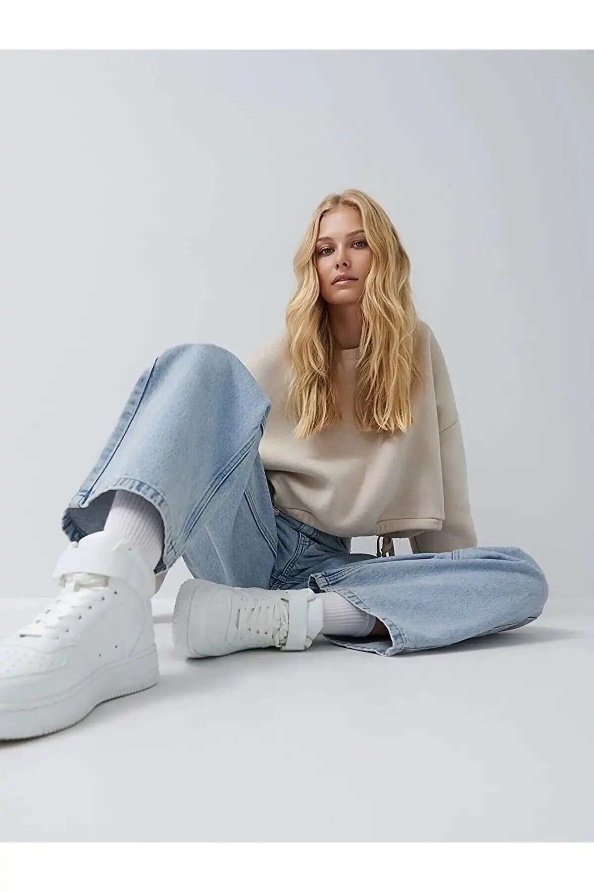 شلوار Palazzo زنانه میرا آبی برفی برند   MODALİN ( MODALIN )  به رنگ  آبی