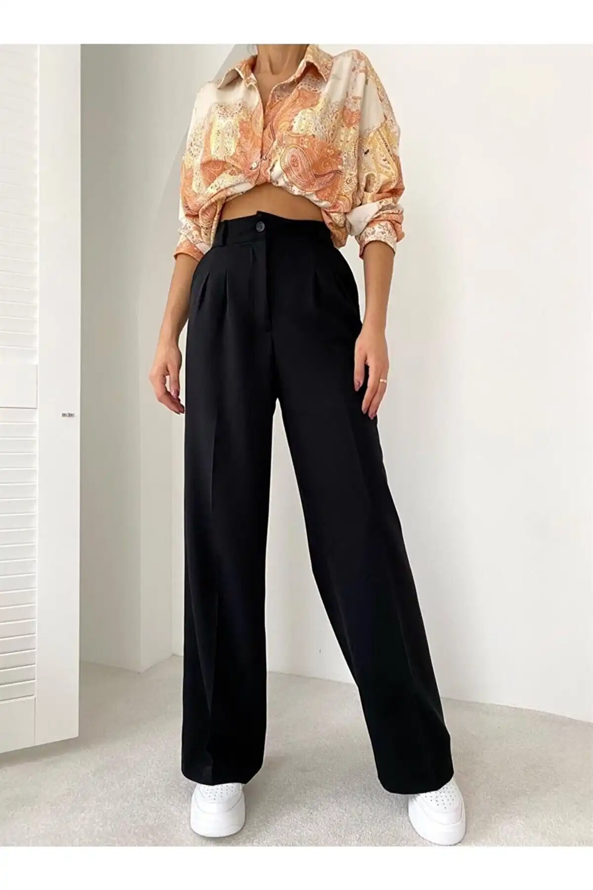 قیمت شلوار Palazzo کمر بلند زنانه ElitWear، نظرات - Trendyol برند   ElitWear ( EliteWear )  به رنگ  مشکی