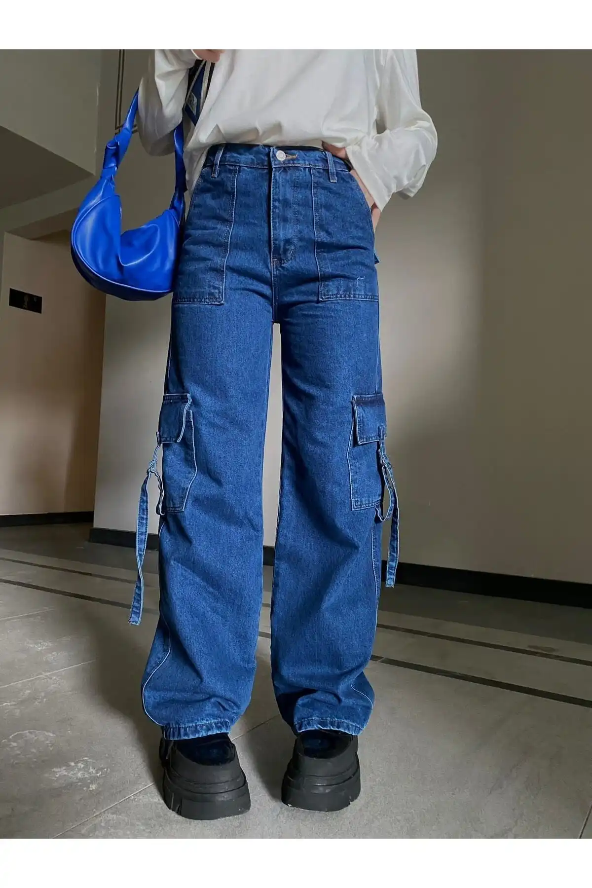 شلوار جیبی جدید کوکاد آبی باربری (یونیسکس) برند   Favorim50ton ( مورد علاقه من 50 تن )  به رنگ  آبی