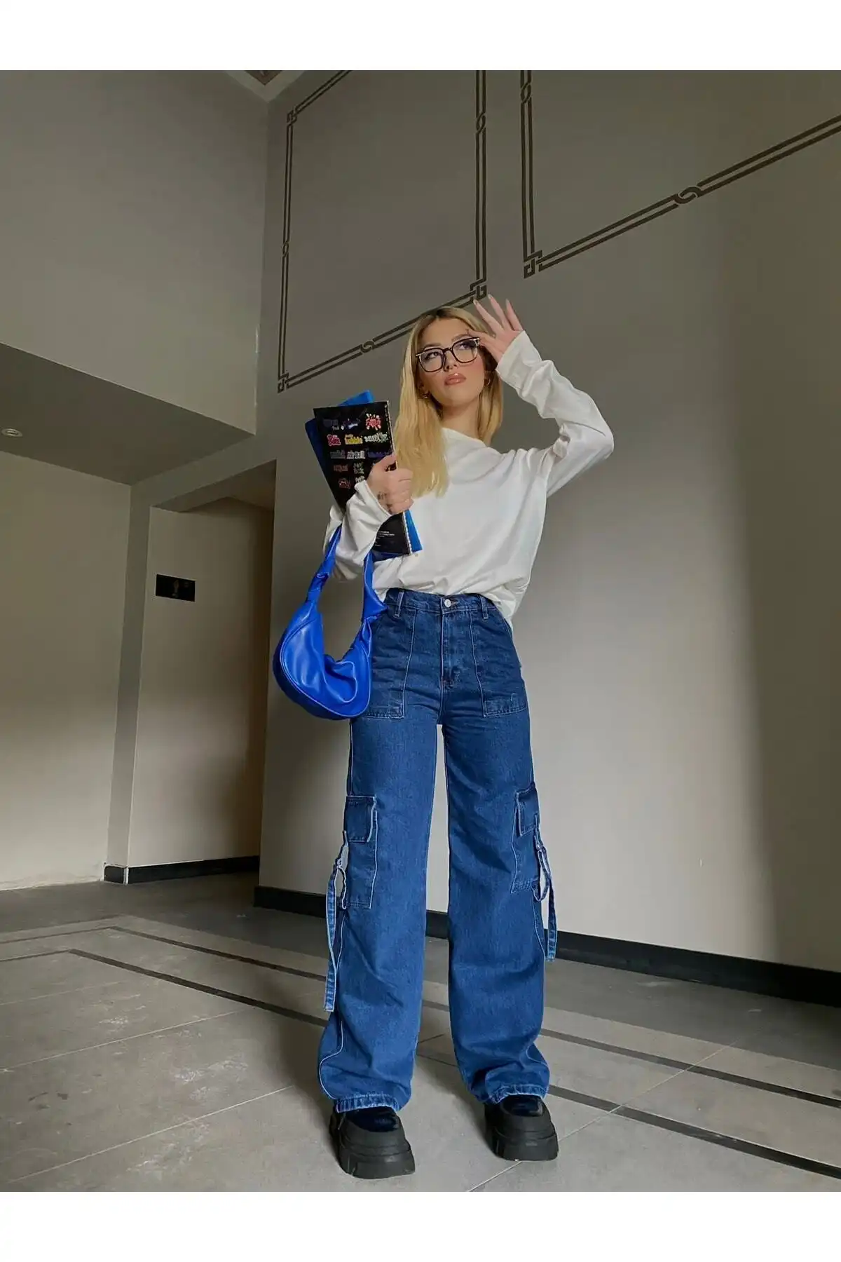 شلوار جیبی جدید کوکاد آبی باربری (یونیسکس) برند   Favorim50ton ( مورد علاقه من 50 تن )  به رنگ  آبی