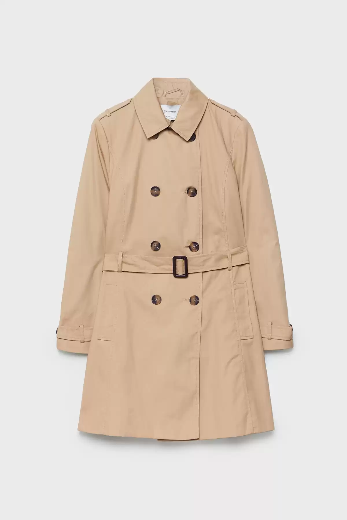 ترنچ کت کوتاه برند   Stradivarius به رنگ  رنگ بژ مدل  ترنچ کت