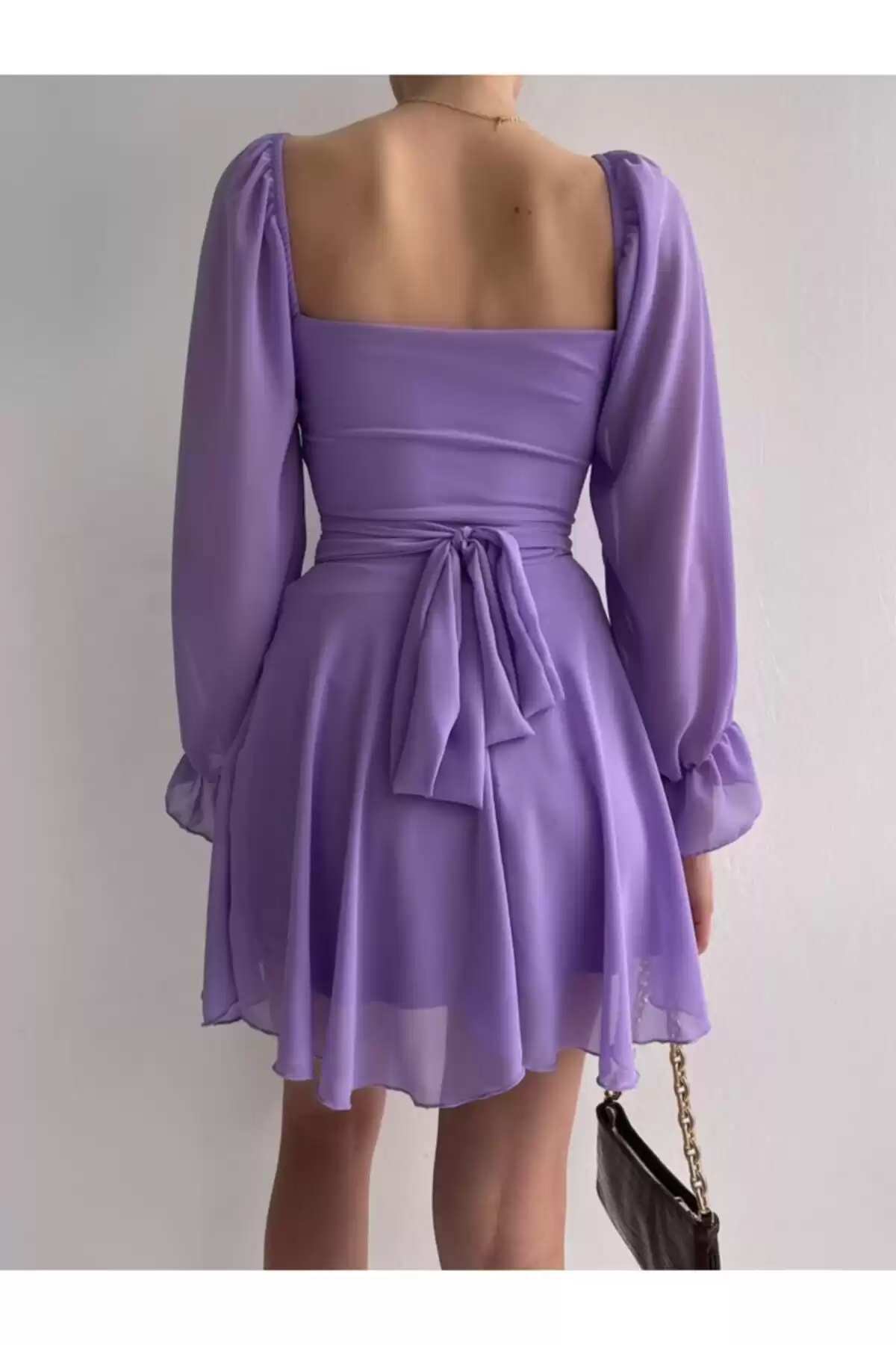 لباس یاسی شیفون با جزئیات کمر برند   munora butik(بوتیک مونورا) به رنگ   بنفش در دسته لباس مجلسی و شومیز