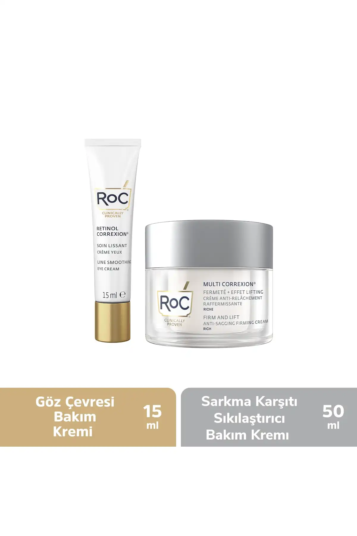 ضد افتادگی 50 میلی لیتر + کرم دور چشم Ls 15 میلی لیتر برند   Singing Rock(آواز راک) به رنگ   در دسته ست مراقبت از پوست