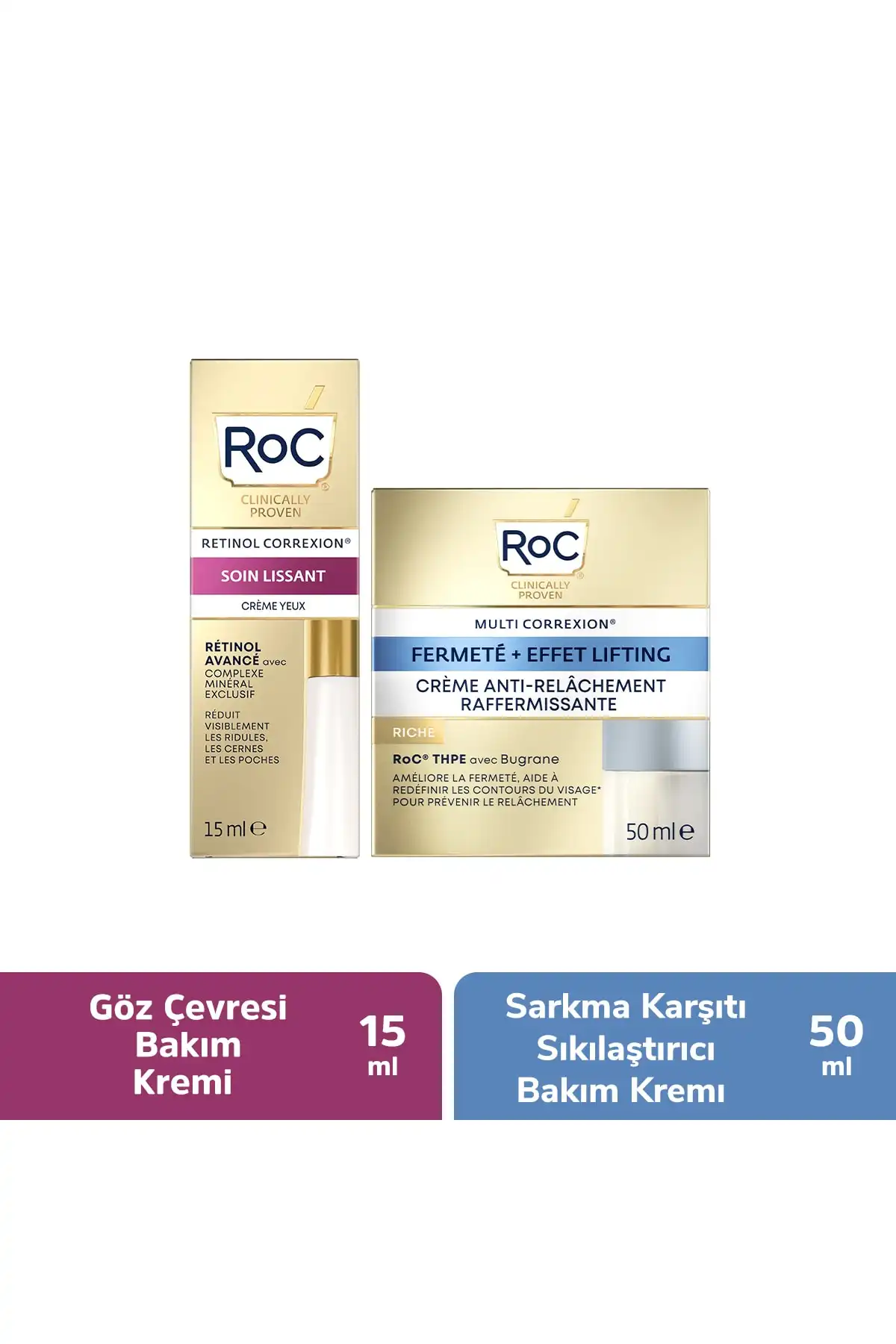 ضد افتادگی 50 میلی لیتر + کرم دور چشم Ls 15 میلی لیتر برند   Singing Rock(آواز راک) به رنگ   در دسته ست مراقبت از پوست