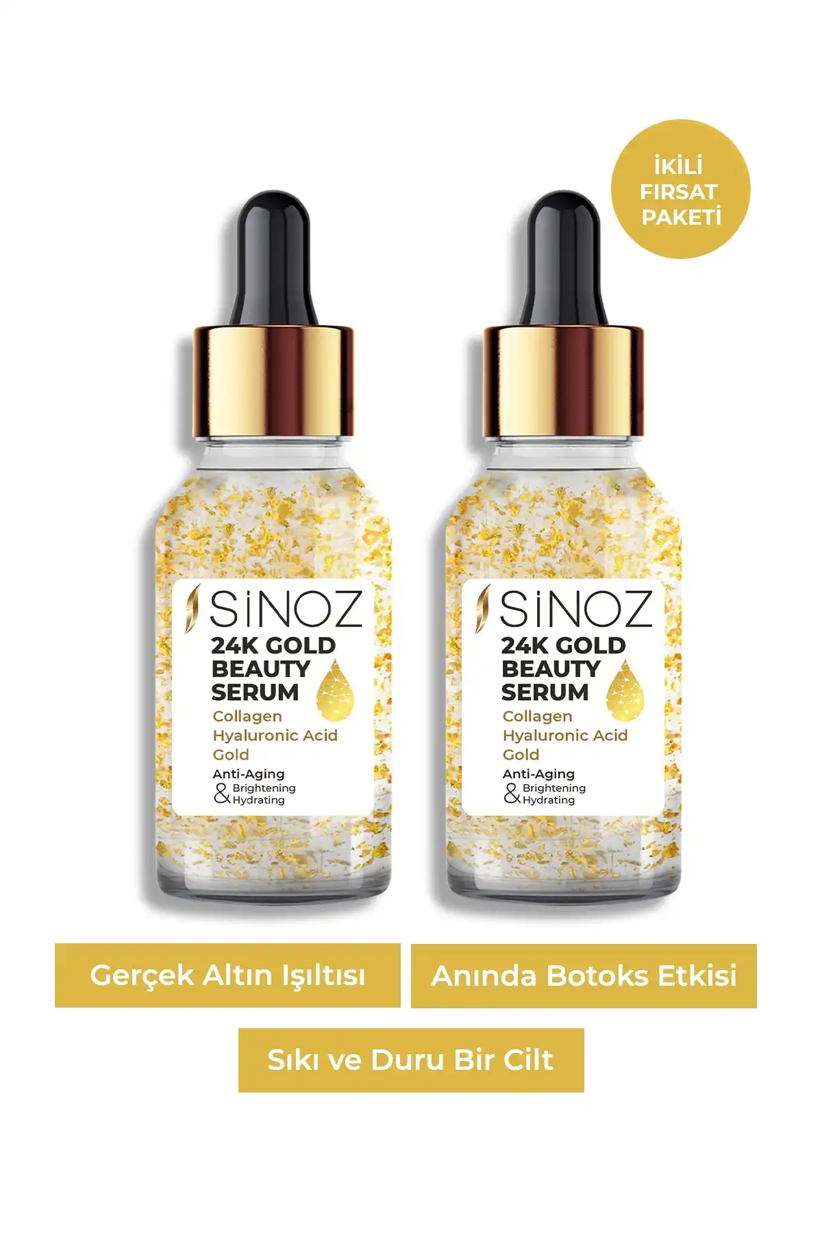 پکیج فرصت سرم مراقبت از صورت طلایی 2-Pack برند   Sinoz(سینوزیس) به رنگ   در دسته ست مراقبت از پوست