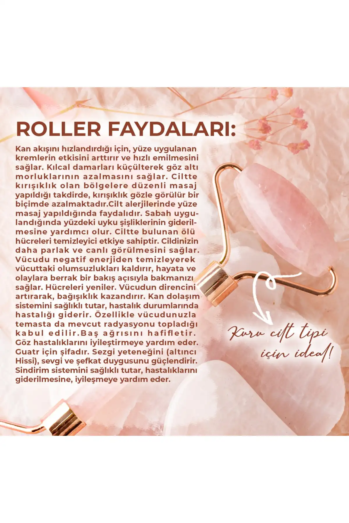 ست ماساژ غلتکی سنگ طبیعی رز کوارتز و Heart Gua Sha برند   OSMANLI DOĞAL TAŞ(سنگ طبیعی عثمانی) به رنگ   در دسته ست مراقبت از پوست