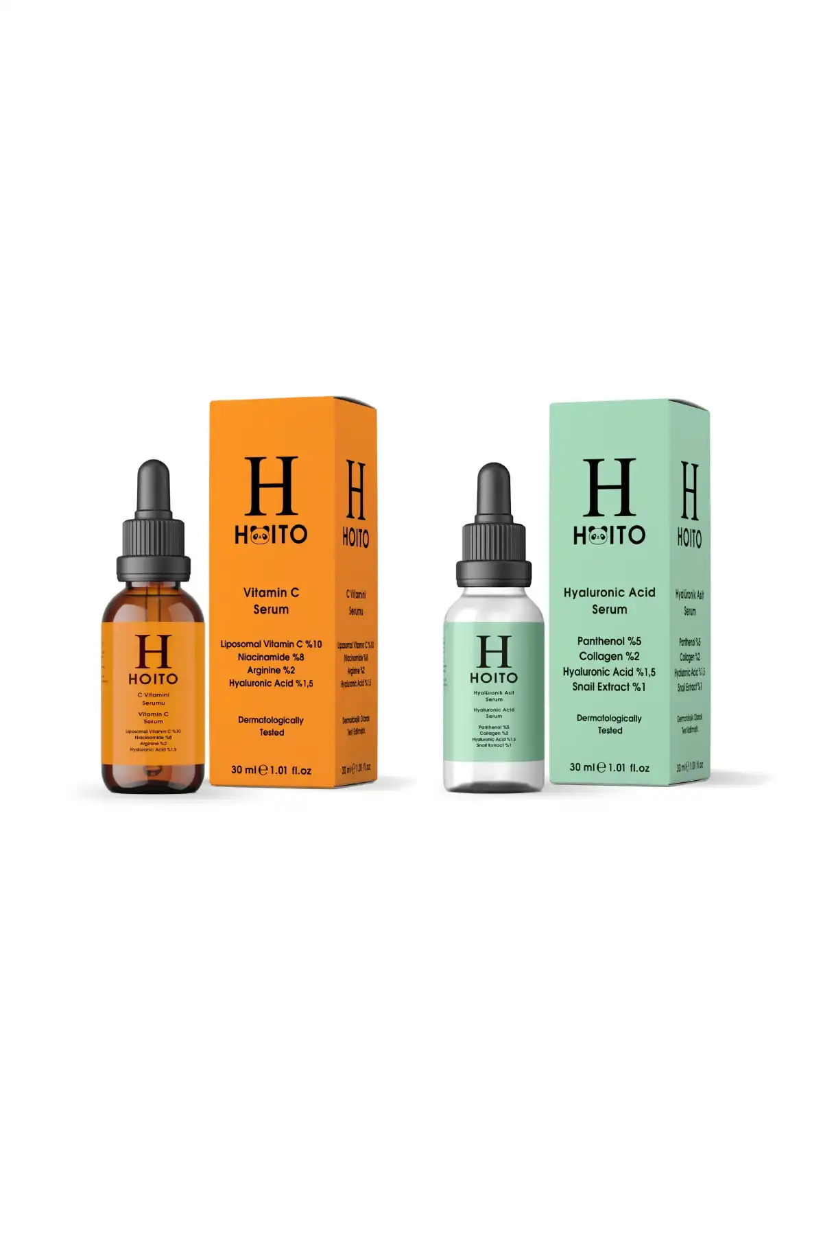 سرم ویتامین C 30 میلی لیتر و آمپر; سرم هیالورونیک اسید 30 میلی لیتری ست 2 تایی برند   به رنگ   در دسته ست مراقبت از پوست