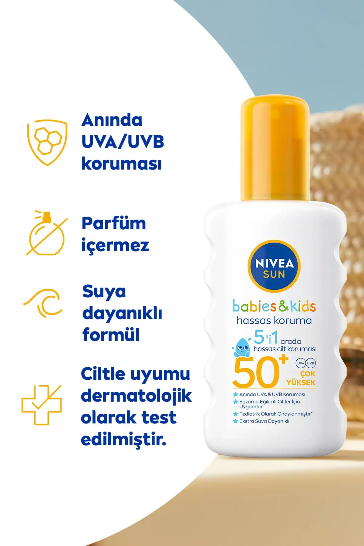 محافظ Sun Baby SPF50+ & کرم ضد آفتاب کودکان Care Sensitive Skin 200 میلی لیتری اسپری محافظ بسیار بالا برند   Nivea(Nivea) به رنگ   در دسته ضد آفتاب