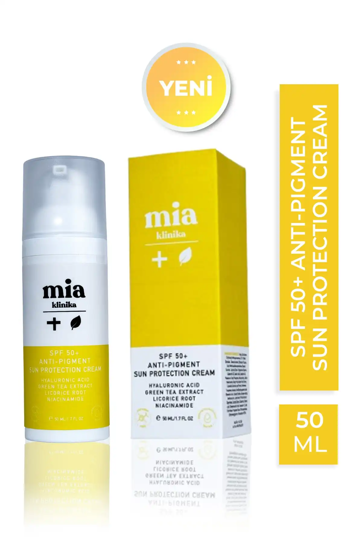 ضد آفتاب 50 Spf، ضد چروک و لک و ضد رنگدانه صورت برند   mia klinika(کلینیک میا) به رنگ   در دسته ضد آفتاب